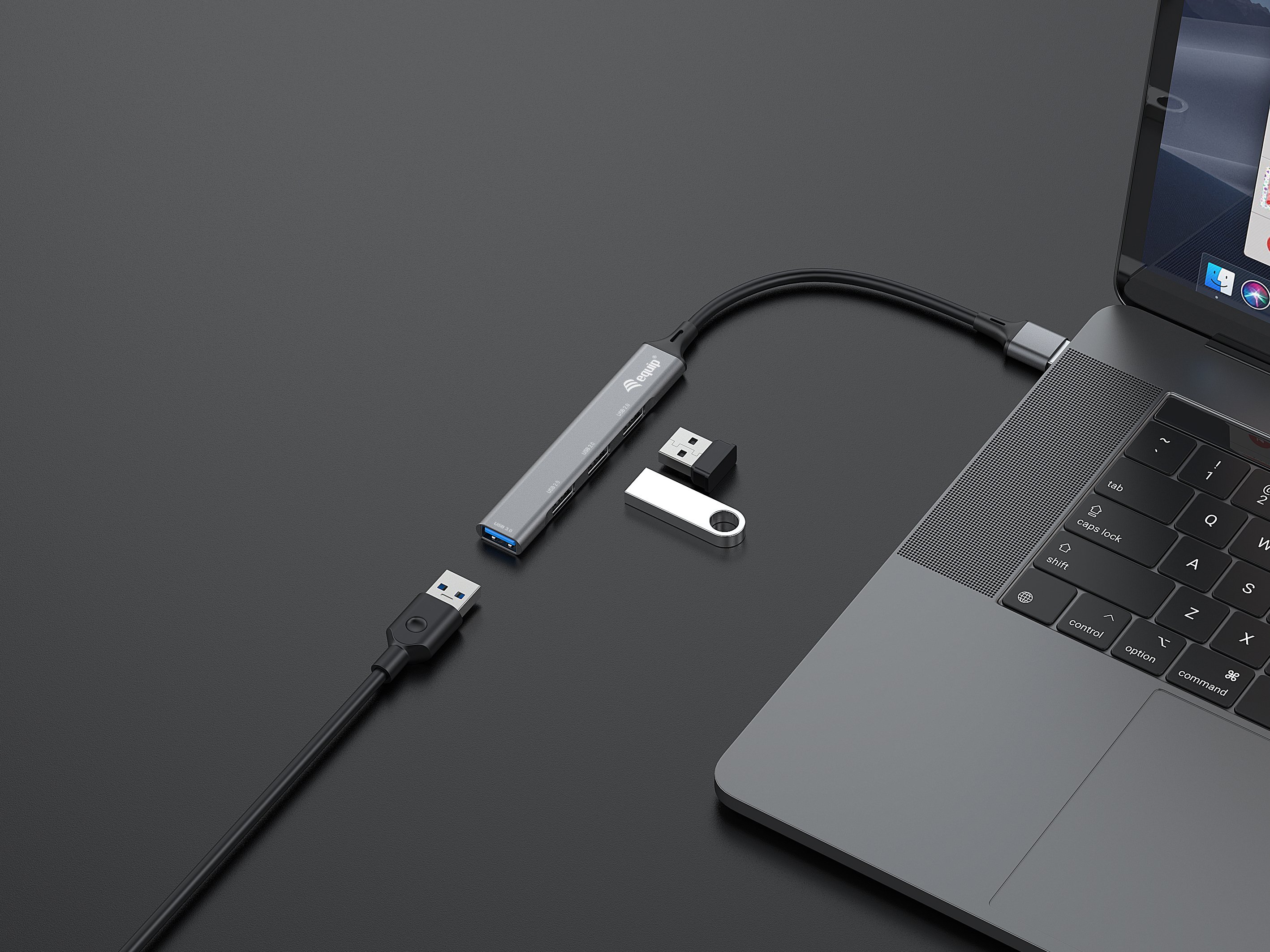 EQUIP Life Hub USB 3.0 — 4 puertos con carcasa aluminio 3