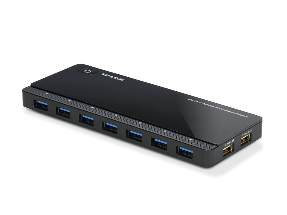 HUB USB 3.0 TP-LINK UH720 USB 3.0 7 Puertos + 2 Puertos de Carga Diseño Escritorio con Adptador de Corriente — vista detalle 1