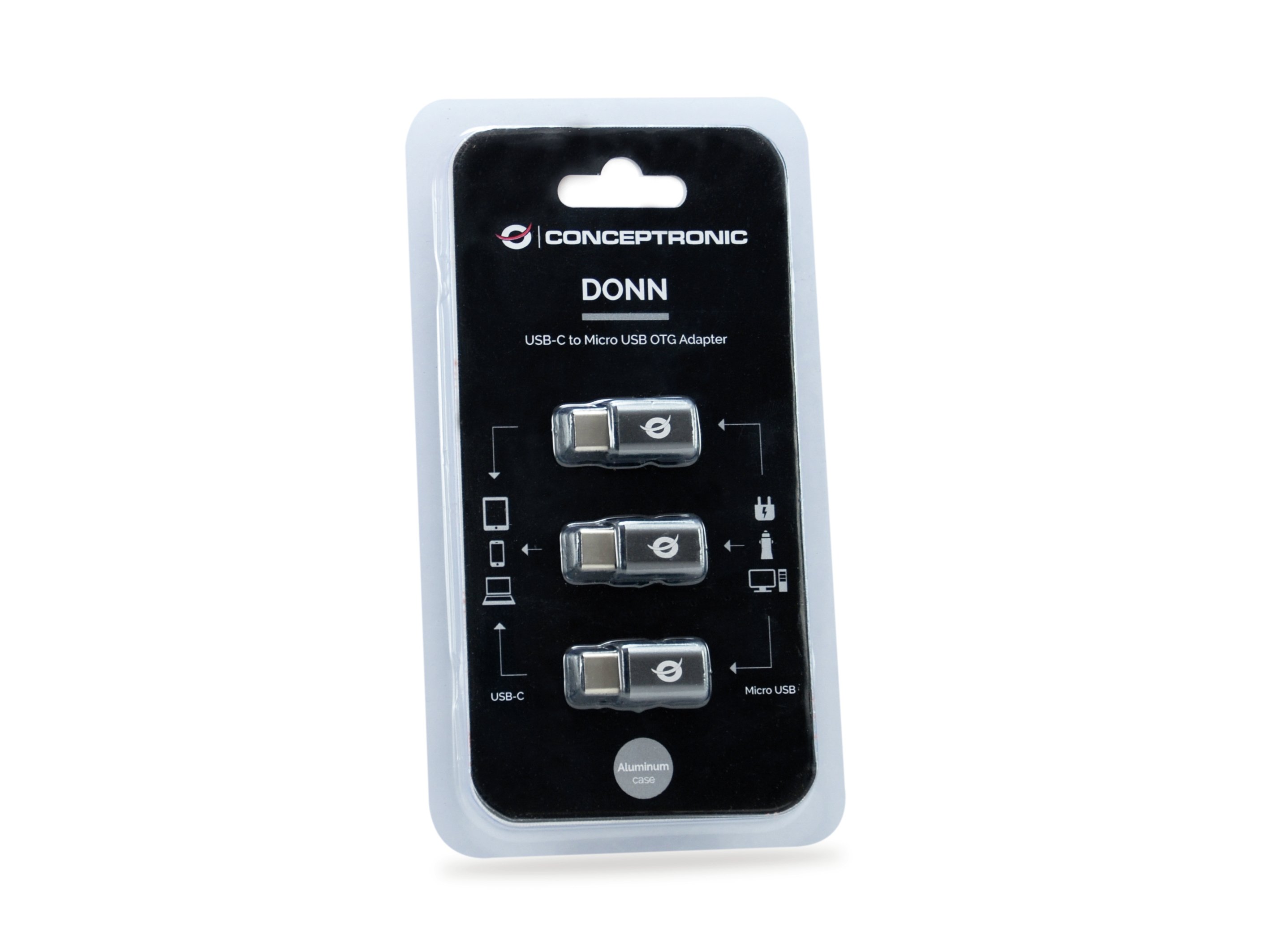 CONCEPTRONIC Adaptador USB-C 3.1 a Micro USB OTG — Pack 3 unidades 5