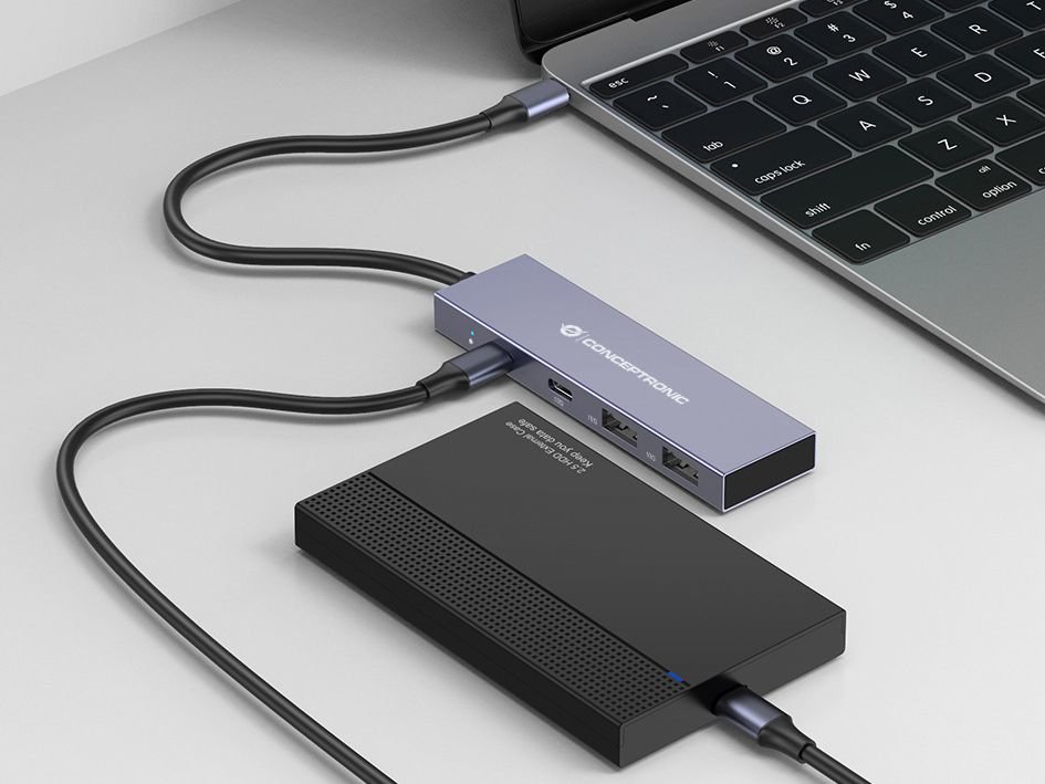 CONCEPTRONIC HUBBIES13G — Hub USB 3.2 con 4 puertos y carcasa aluminio 4