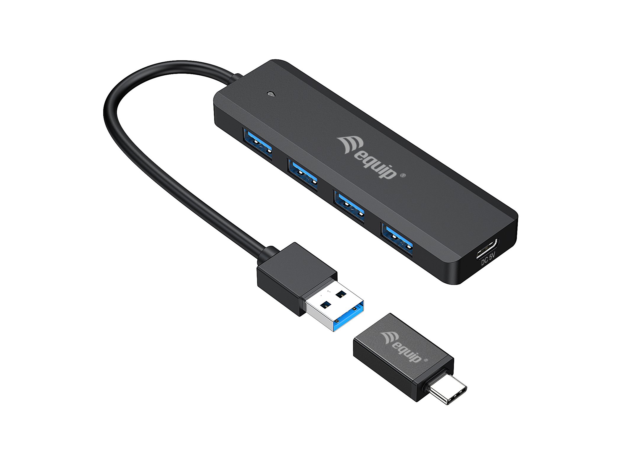 EQUIP Life — Hub USB 3.2 de 4 puertos con adaptador USB-C 2