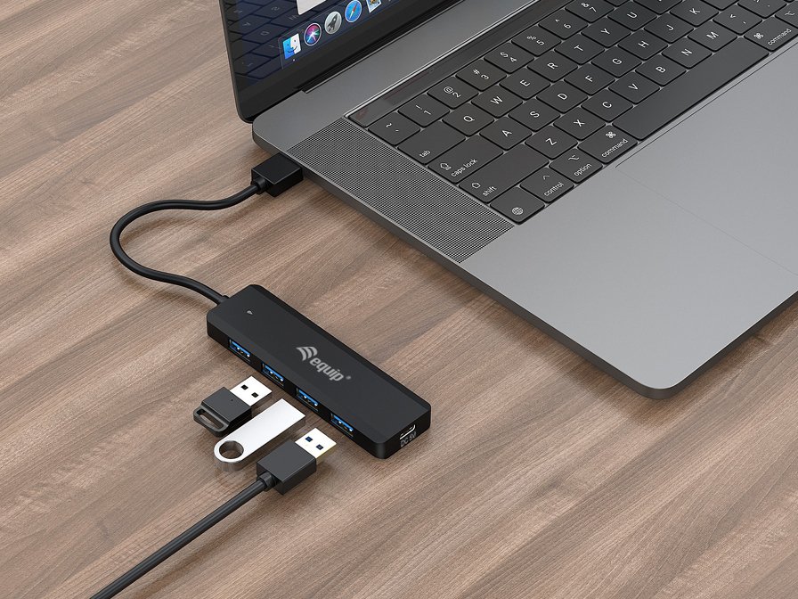 EQUIP Life — Hub USB 3.2 de 4 puertos con adaptador USB-C 5