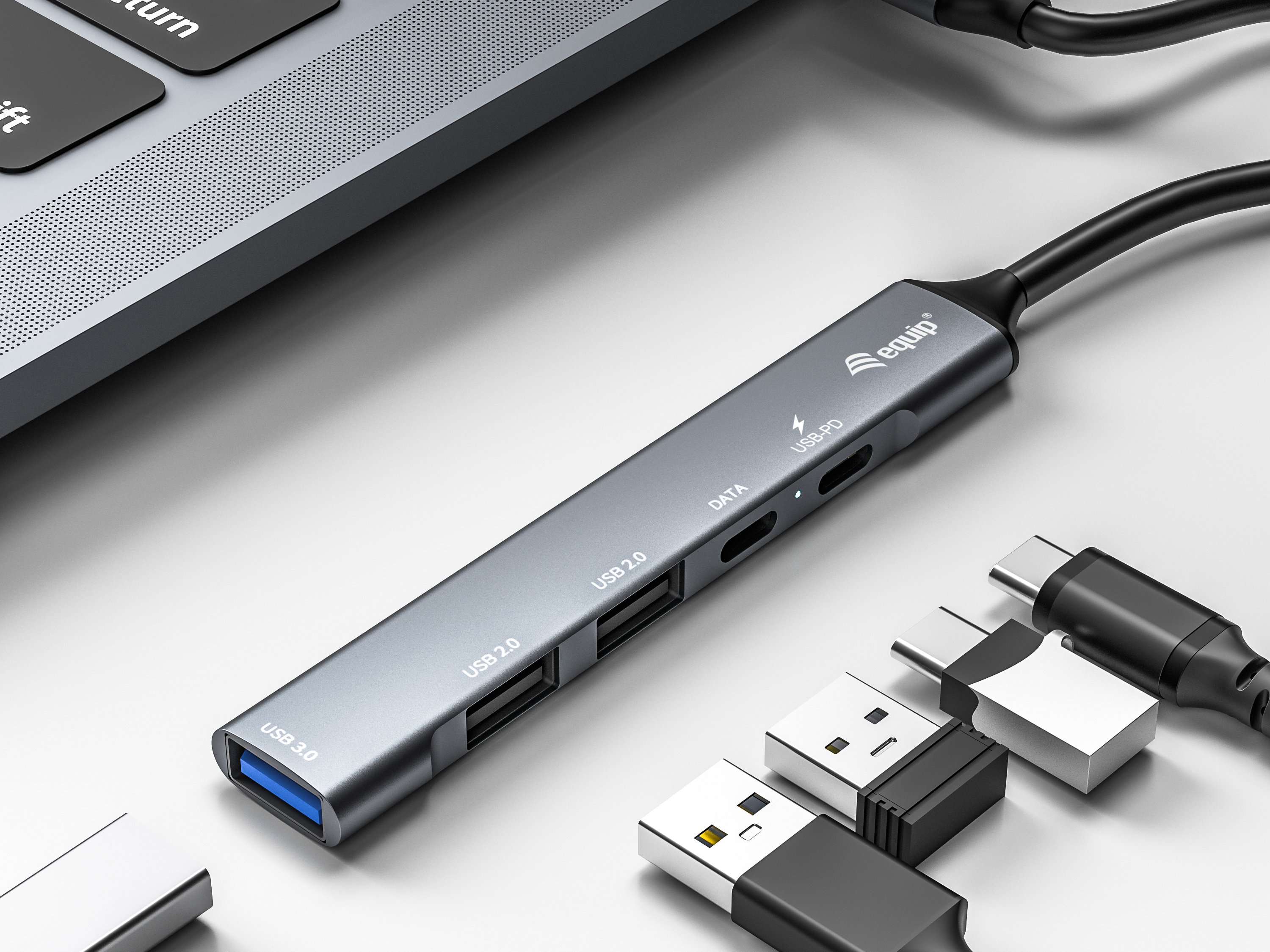 EQUIP 128962 — Hub USB-C 3.2 con carga 100W y 5 puertos 4