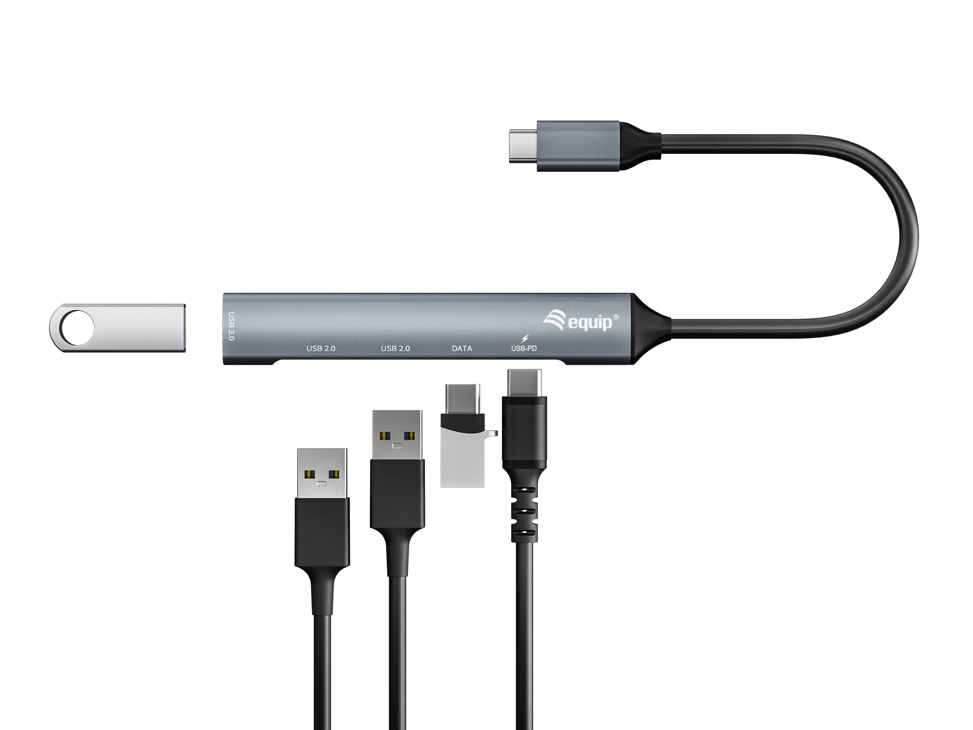 EQUIP 128962 — Hub USB-C 3.2 con carga 100W y 5 puertos 5