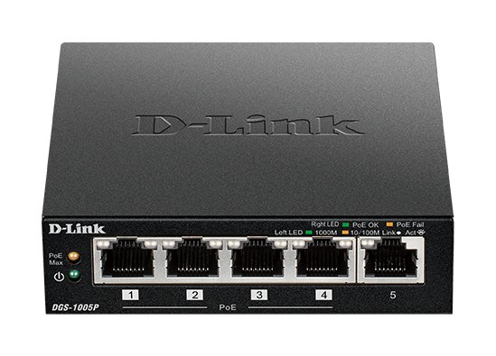 D-LINK DGS-1005P — Switch 5 puertos Gigabit con 4 puertos PoE — vista detalle 2