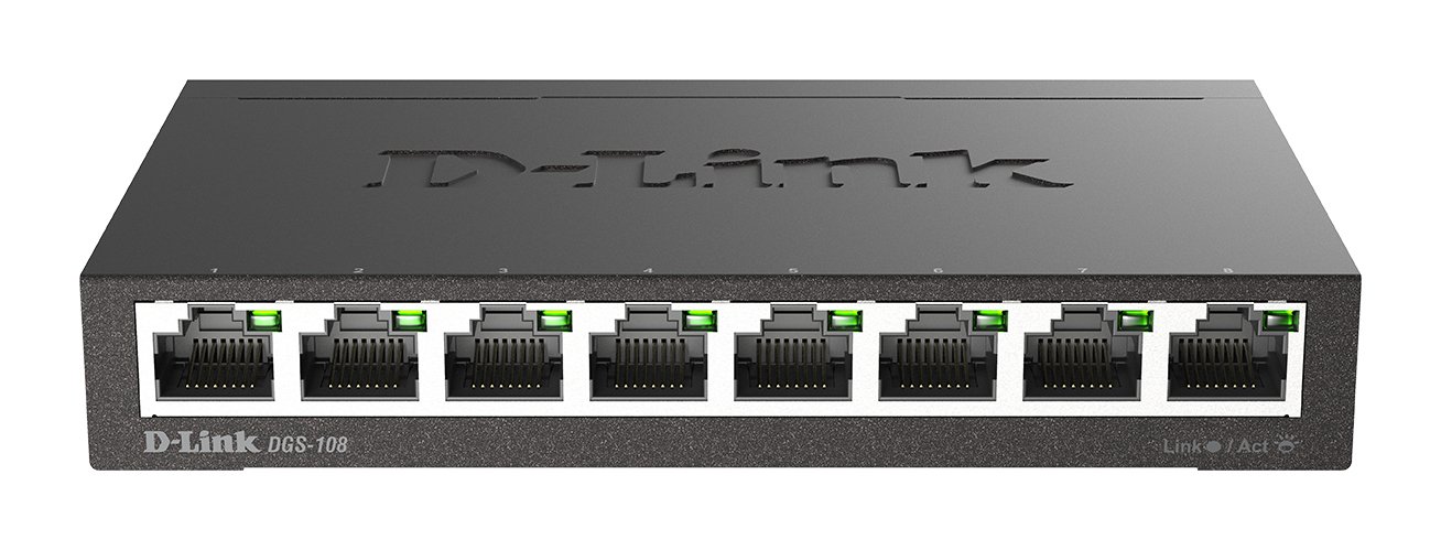 D-LINK DGS-108 — Switch 8 puertos Gigabit carcasa metálica