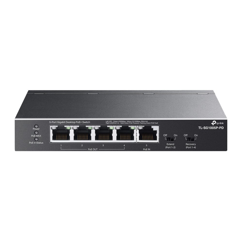 TP-LINK SG1005P-PD — Switch POE++ 1 puerto + 4 puertos POE+