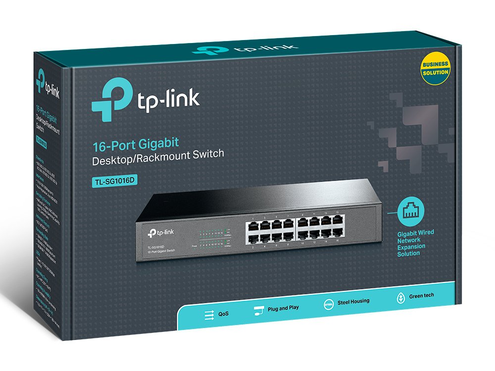 TP-Link SG1016D — Switch 16 puertos Gigabit sobremesa — vista detalle 2