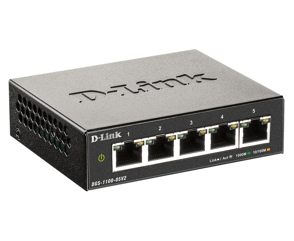 D-LINK DGS-1100-05V2 — Switch 5 puertos Gigabit semigestionable — vista detalle 2