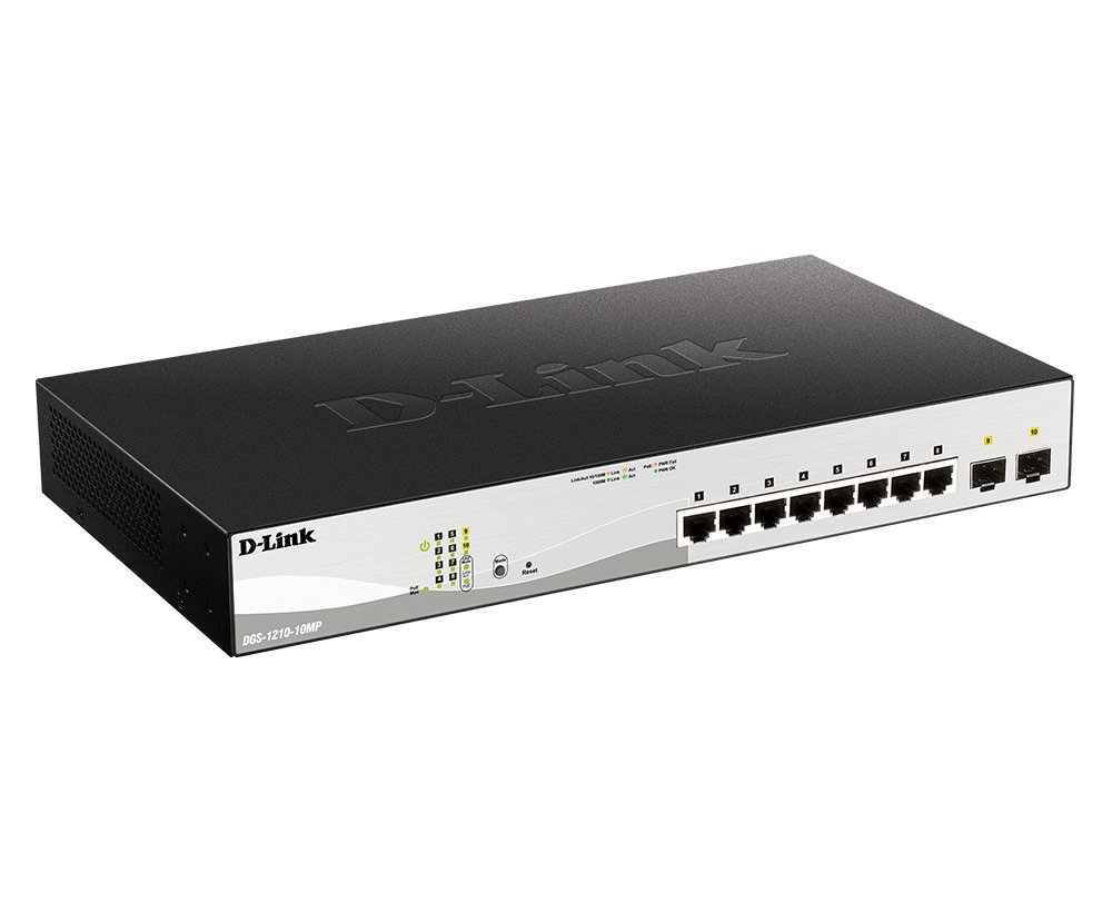 Switch Semigestionable DGS-1210-10MP/E 8P GIGA con POE (130W) + 2P GIGA Combo RACK — vista detalle 1