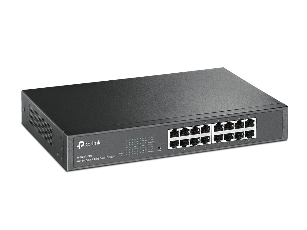 Switch Semigestionable TP-LINK SG1016DE 16P Carcasa Metalica GIGA 19" RACK — vista detalle 1