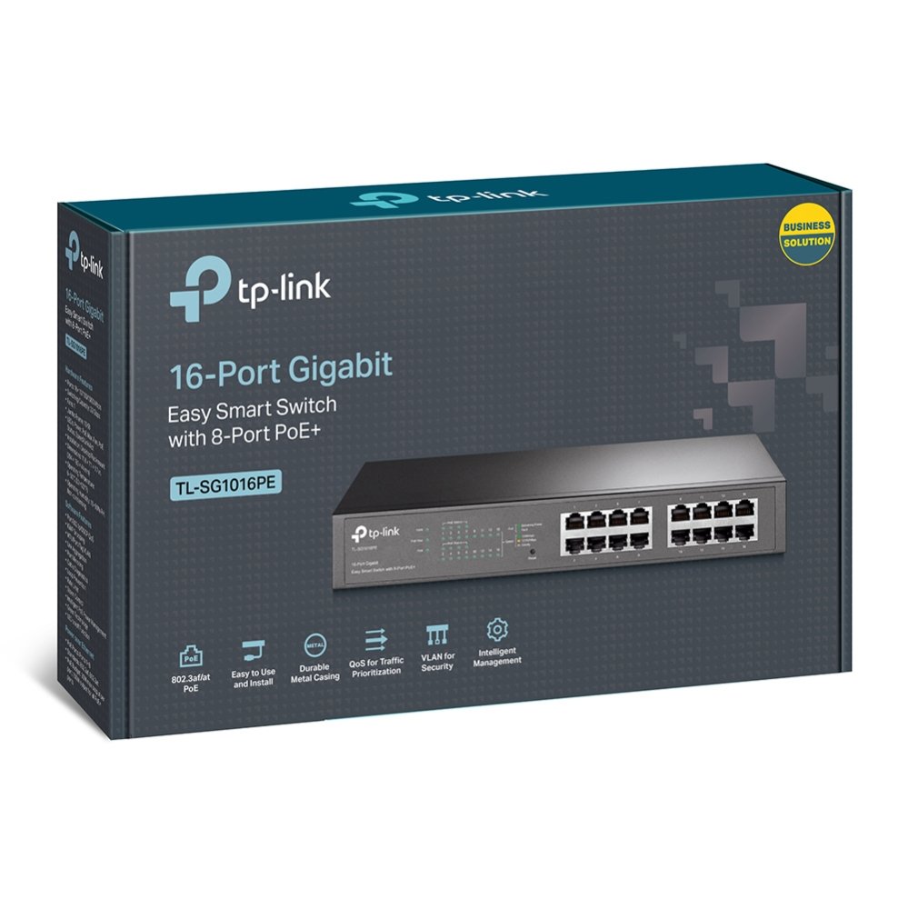 TP-LINK SG1016PE — Switch 16 puertos Gigabit con 8 PoE+ rack — vista detalle 2