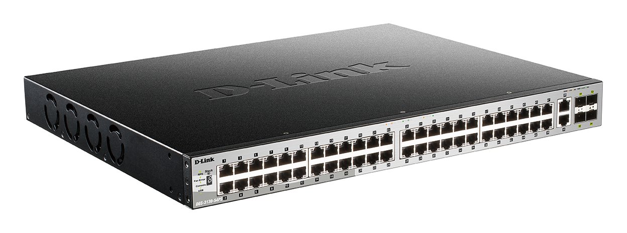 Switch Gestionable L3 Stackable DGS-3130-54PS/E 48P POE (370W) GIGA + 2P 10G + 4P 10G Sfp+ — vista detalle 1