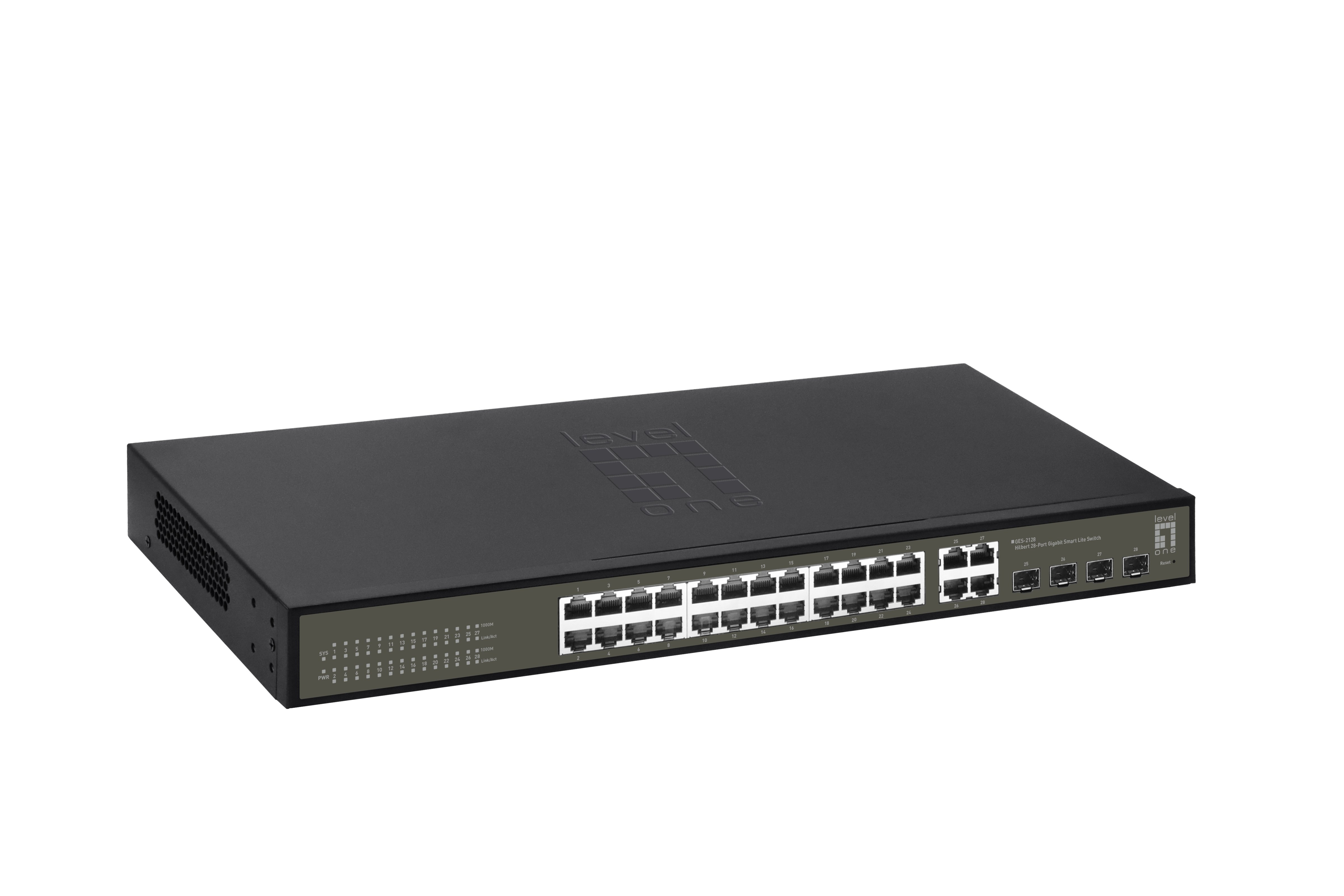 Switch Semigestionable Hilbert 24P GIGA + 4P SFP GIGA Carcasa Metalica — vista detalle 2