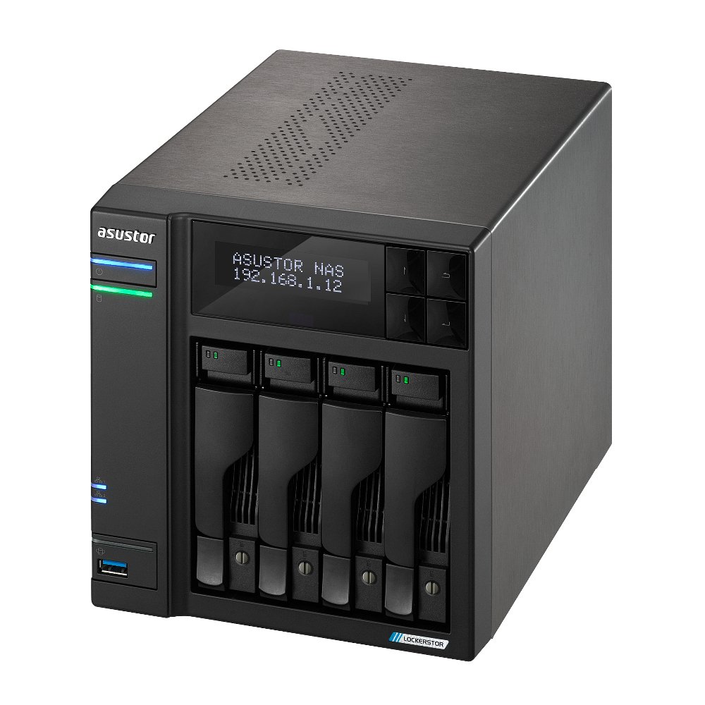 Servidor NAS Lockerstor AS6704T 4 Bahias 3.5" 4 X M.2 Nvme Celeron N5105 QUAD Jasper LAKE 2.0GHZ 4GB 2x2.5GbE PCIEx1 HDMI RAID 0.1 JBOD S 4