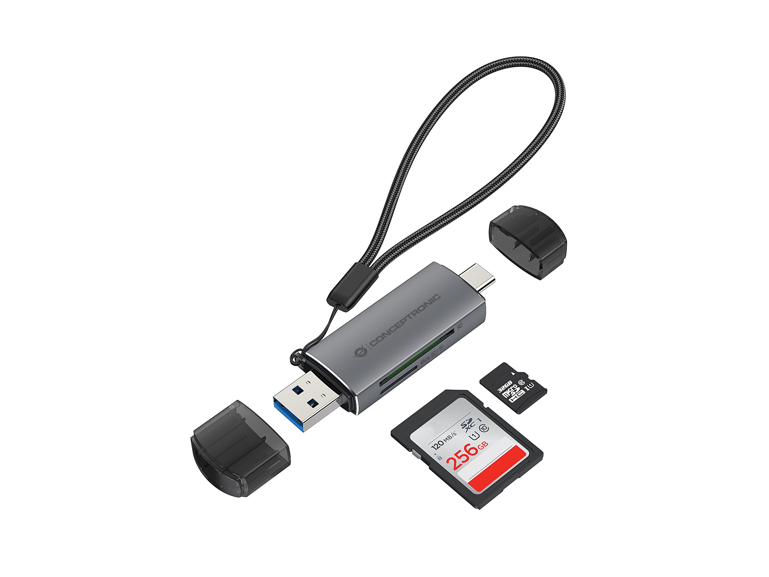 CARD Reader Externo Concentronic BIAN05G USB-C y USB-A Compatible SD 4