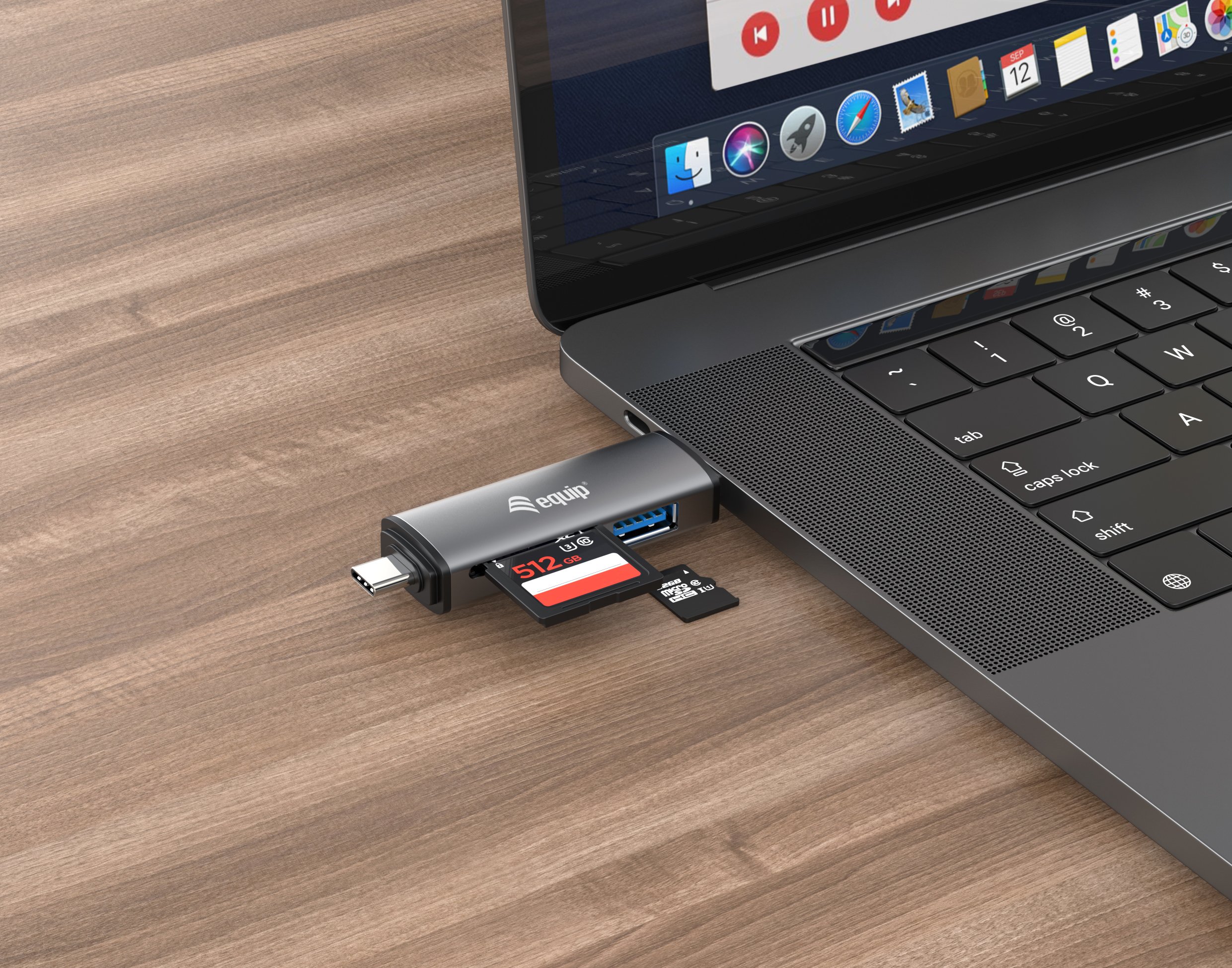 EQUIP Card Reader USB 3.0 — Doble conexión USB-A y USB-C 4