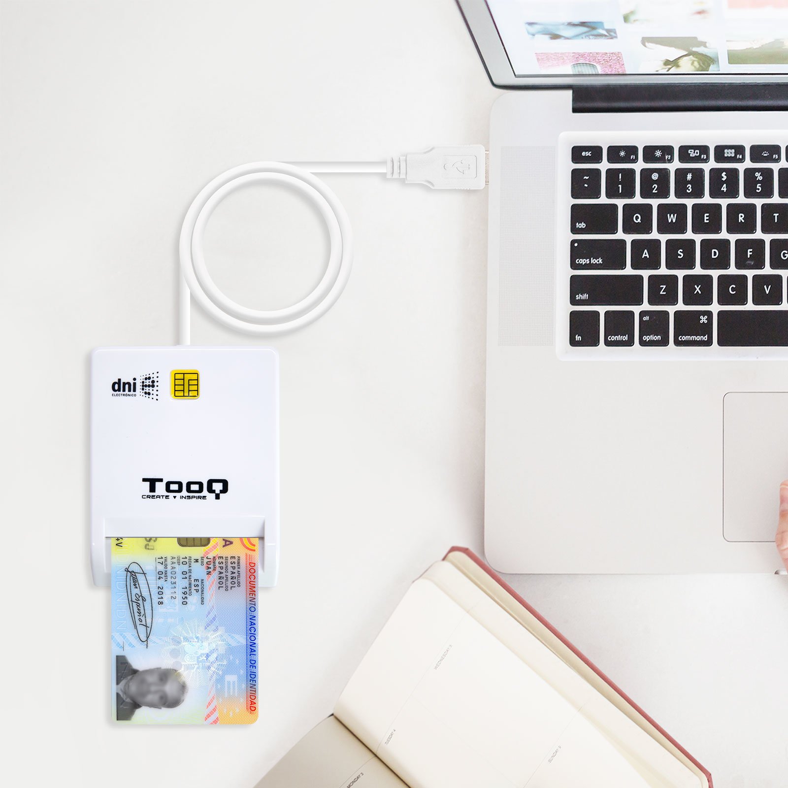TOOQ TQR-210W — Lector DNIe USB 2.0 blanco 3