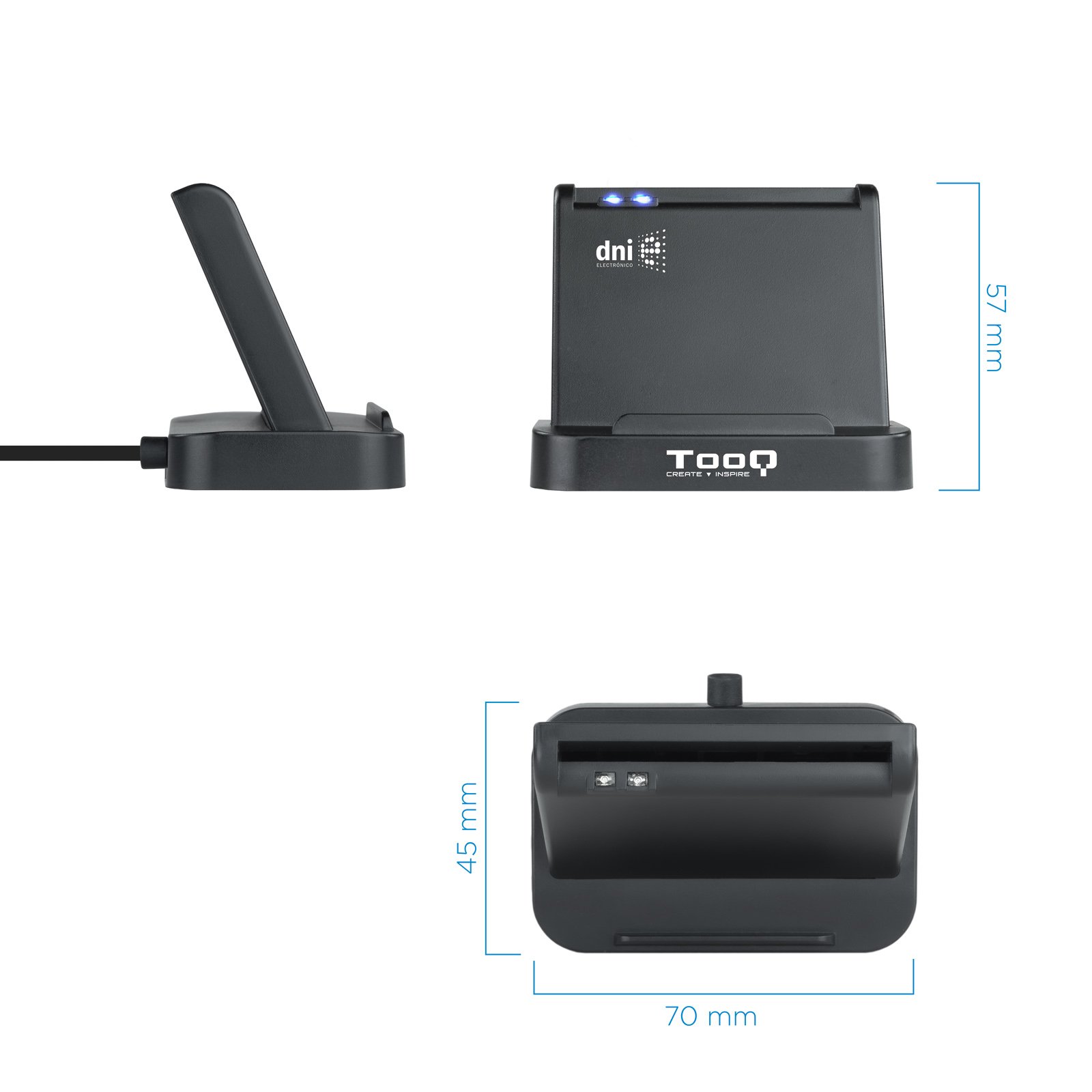 Lector Externo de DNIE Vision TQR-220B USB 2.0 Negro 3