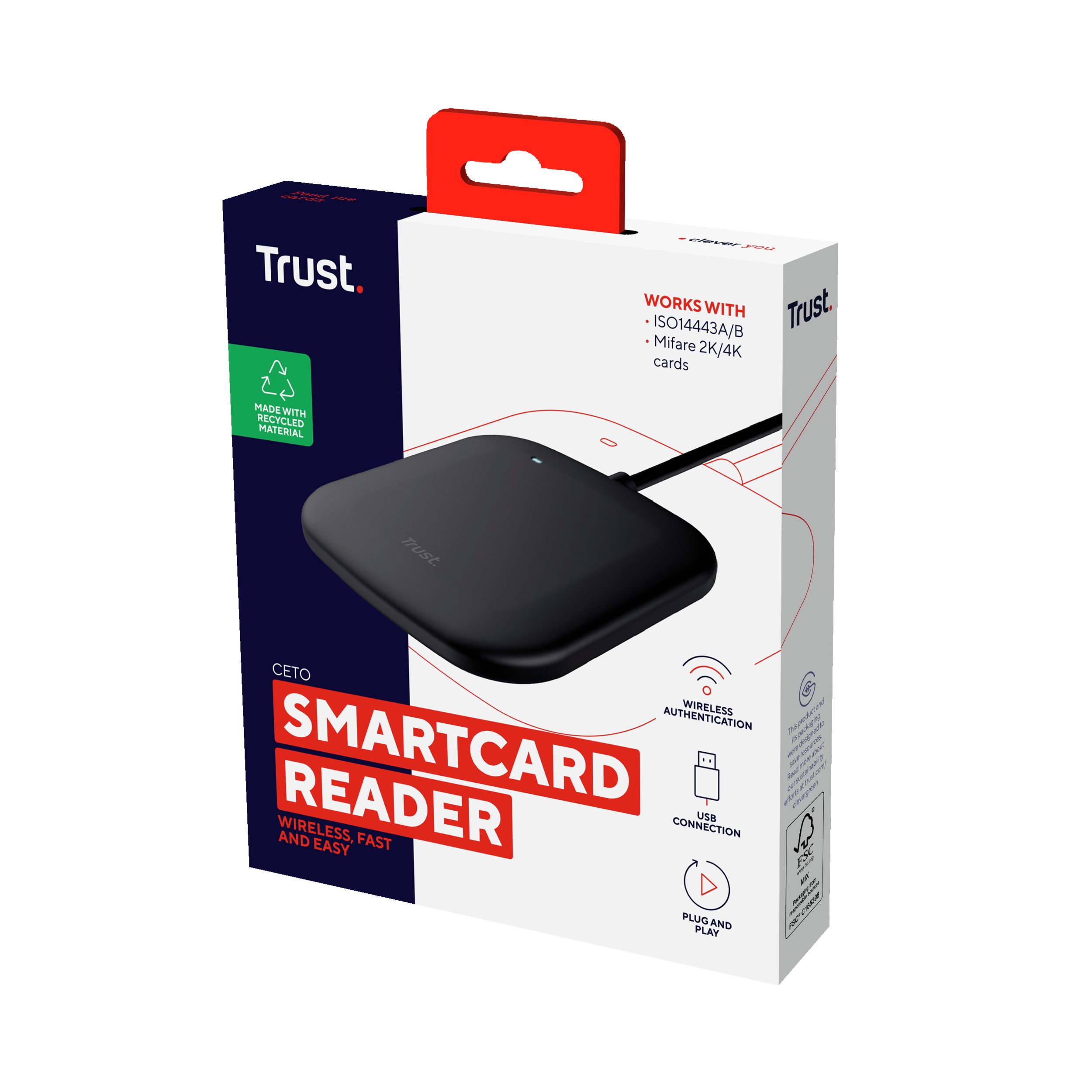 TRUST CETO — Lector DNIe 3.0 contactless USB 2.0 5