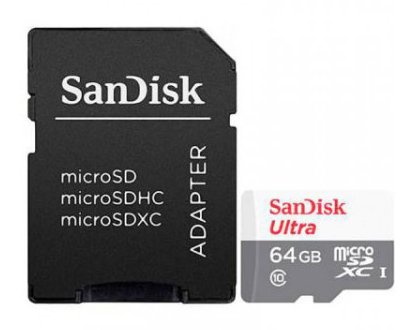 Memoria SD Micro 64GB Ultra® Microsdxc + SD Adapter 100MB...