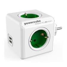 Original 2 USB 5 Tomas de CORRIENTE. Regleta Color WHITE/GREEN 2