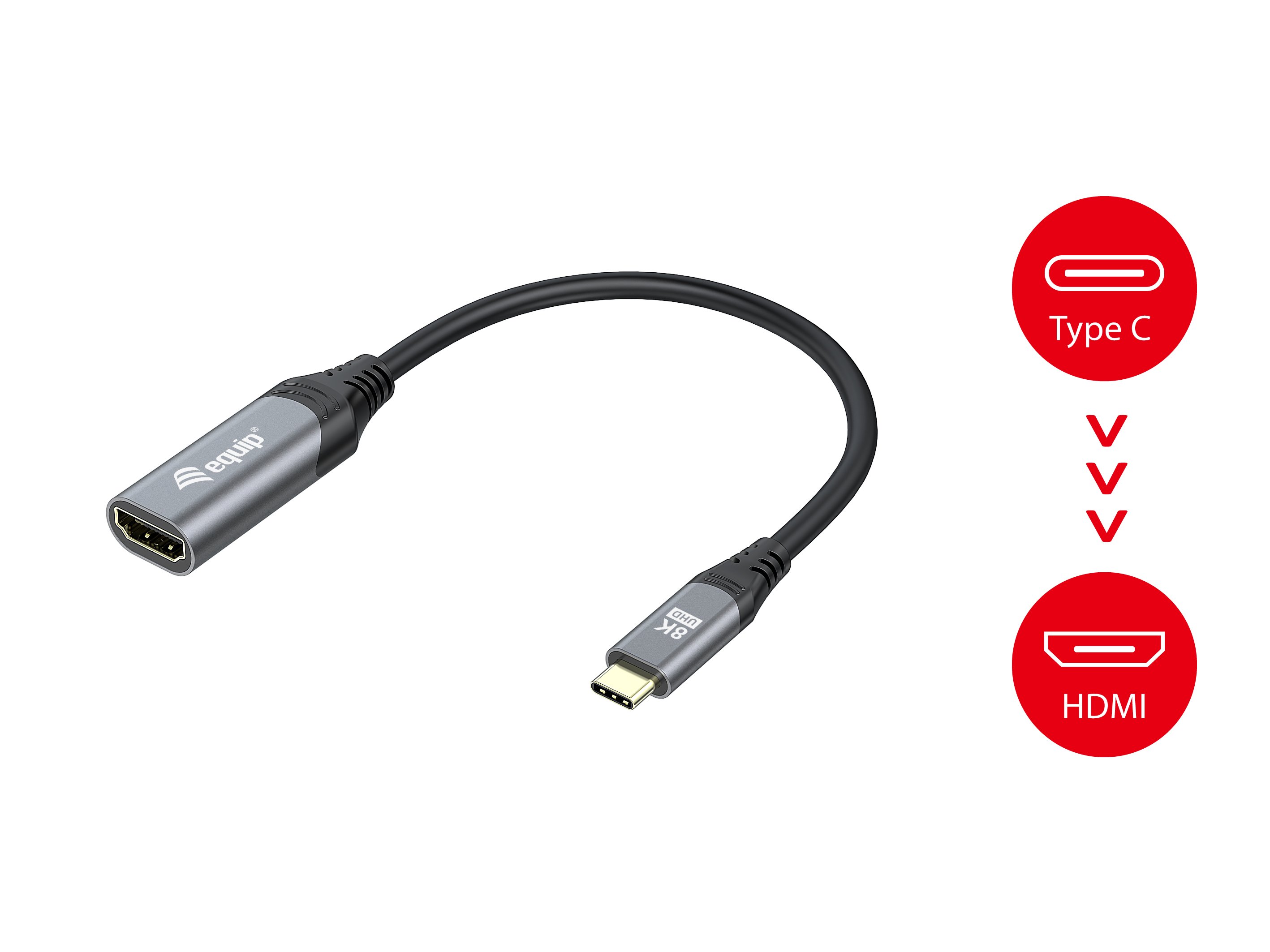 EQUIP Adaptador USB-C a HDMI 2.1 8K — 0,15m 4