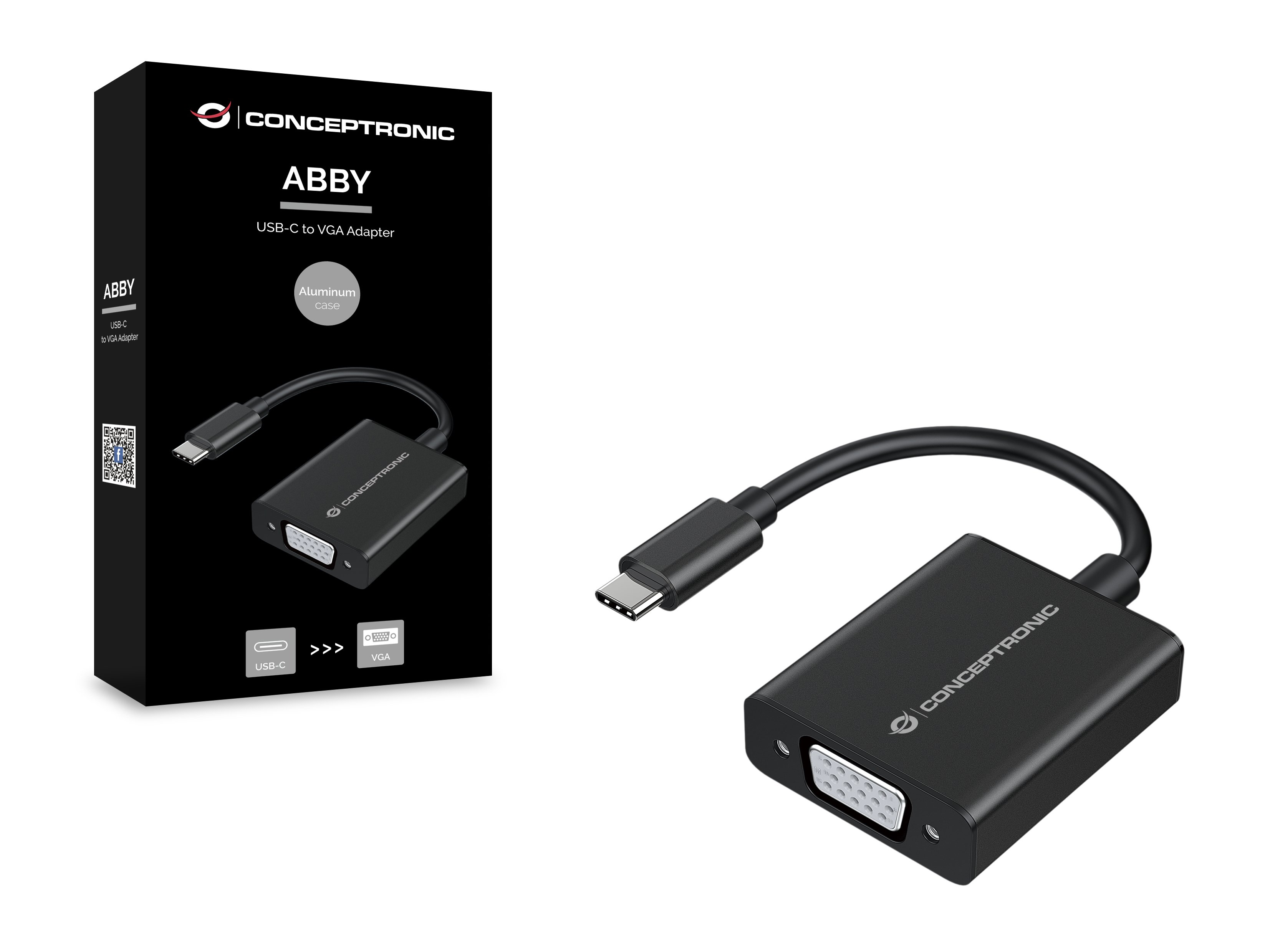 CONCEPTRONIC ABBY05B — Adaptador USB-C a VGA 1080P — vista detalle 1