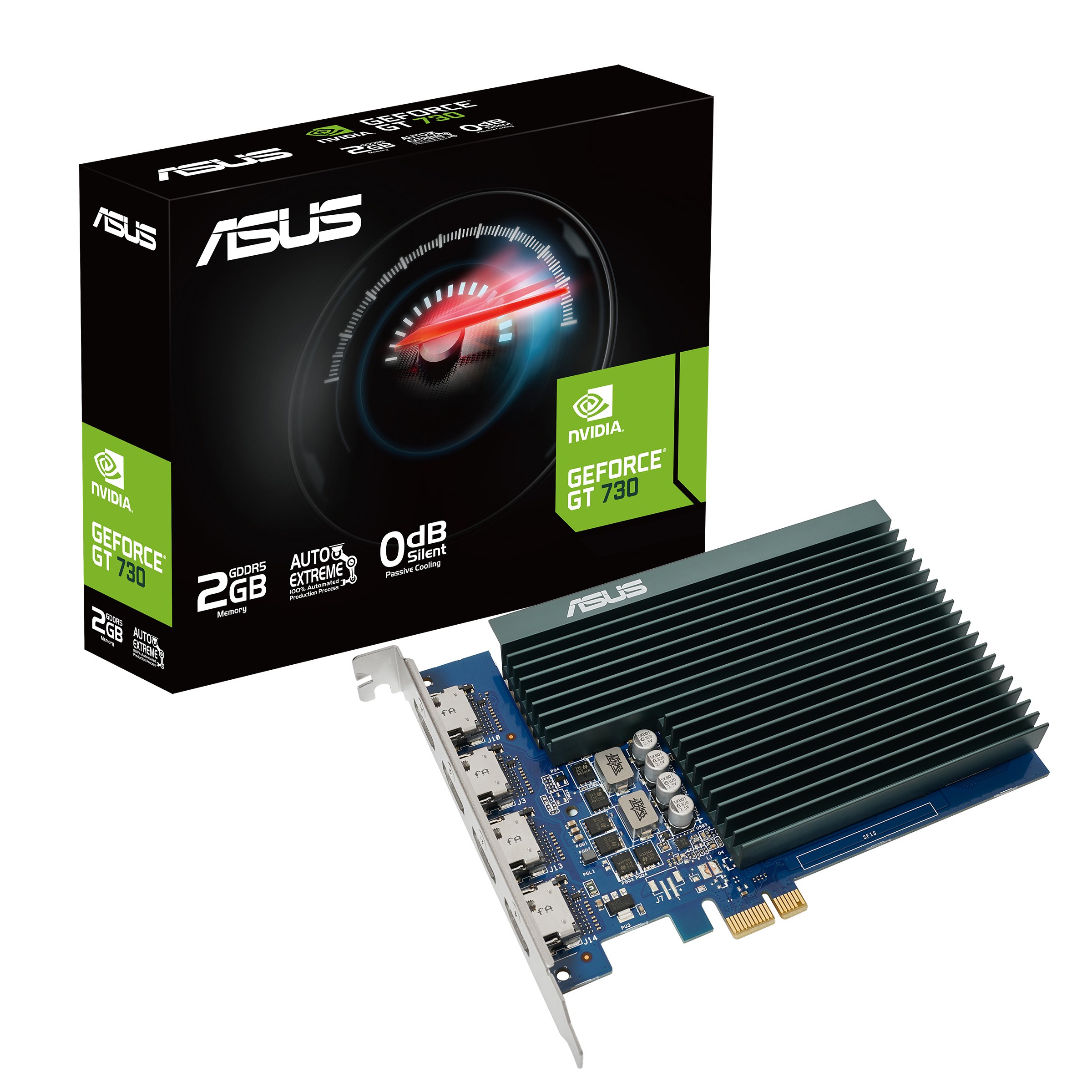 ASUS GT 730 2GB — Tarjeta gráfica sin ventilador 4K HDMI 3