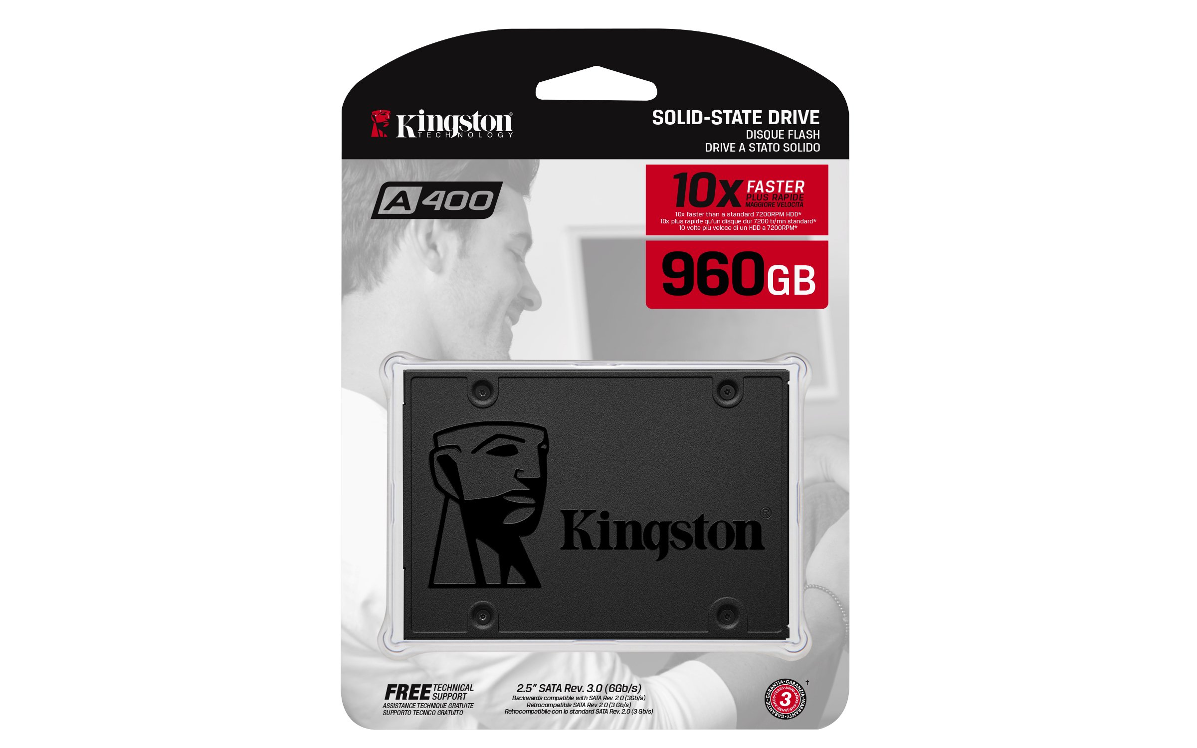 Kingston A400 — SSD 960GB SATA3, hasta 450MB/s escritura 4