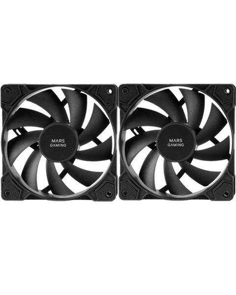 MARS GAMING MF-PWMX2 — Kit 2 ventiladores PWM con rodamientos fluido dinámico