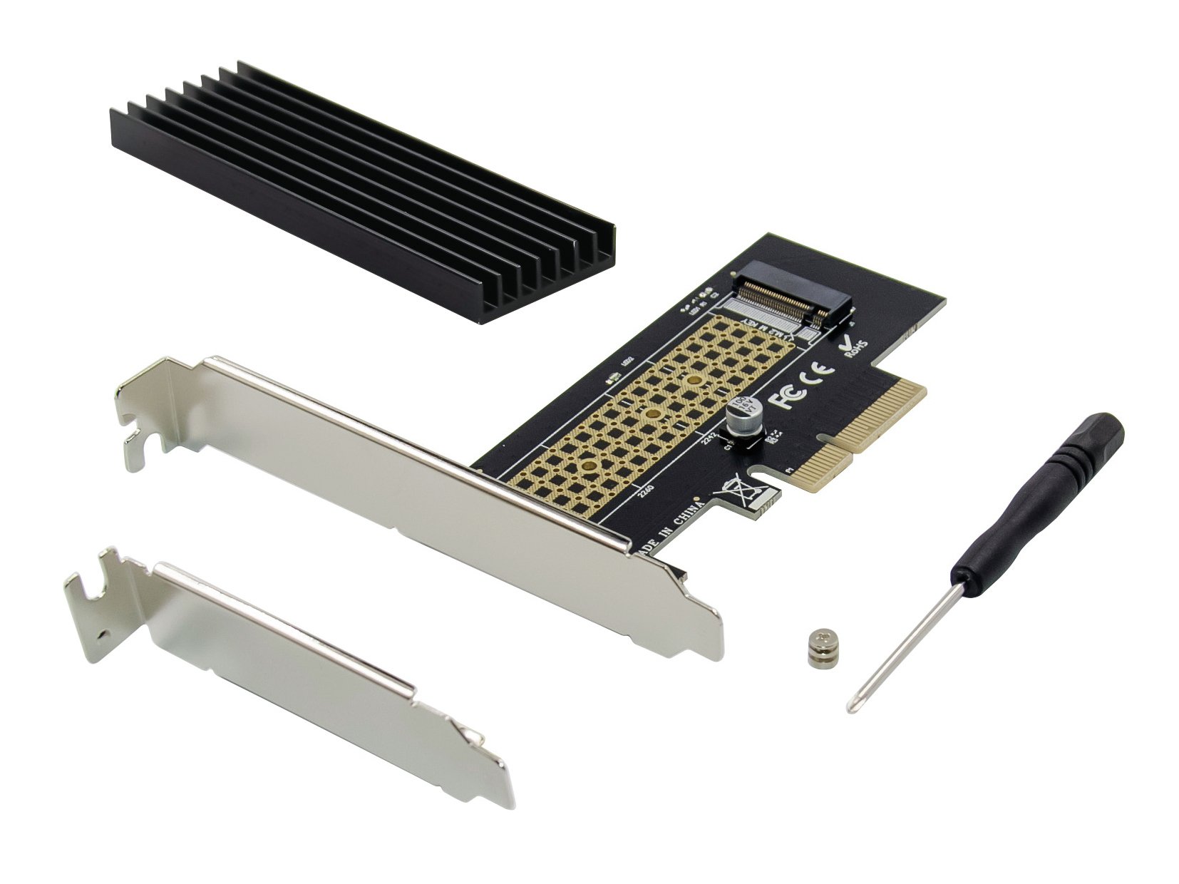 Controladora Pcie EMRICK05BS Pcie a Disco SSD M2 con Disipador de Aluminio ( no Compatible M2 Clave B) 2
