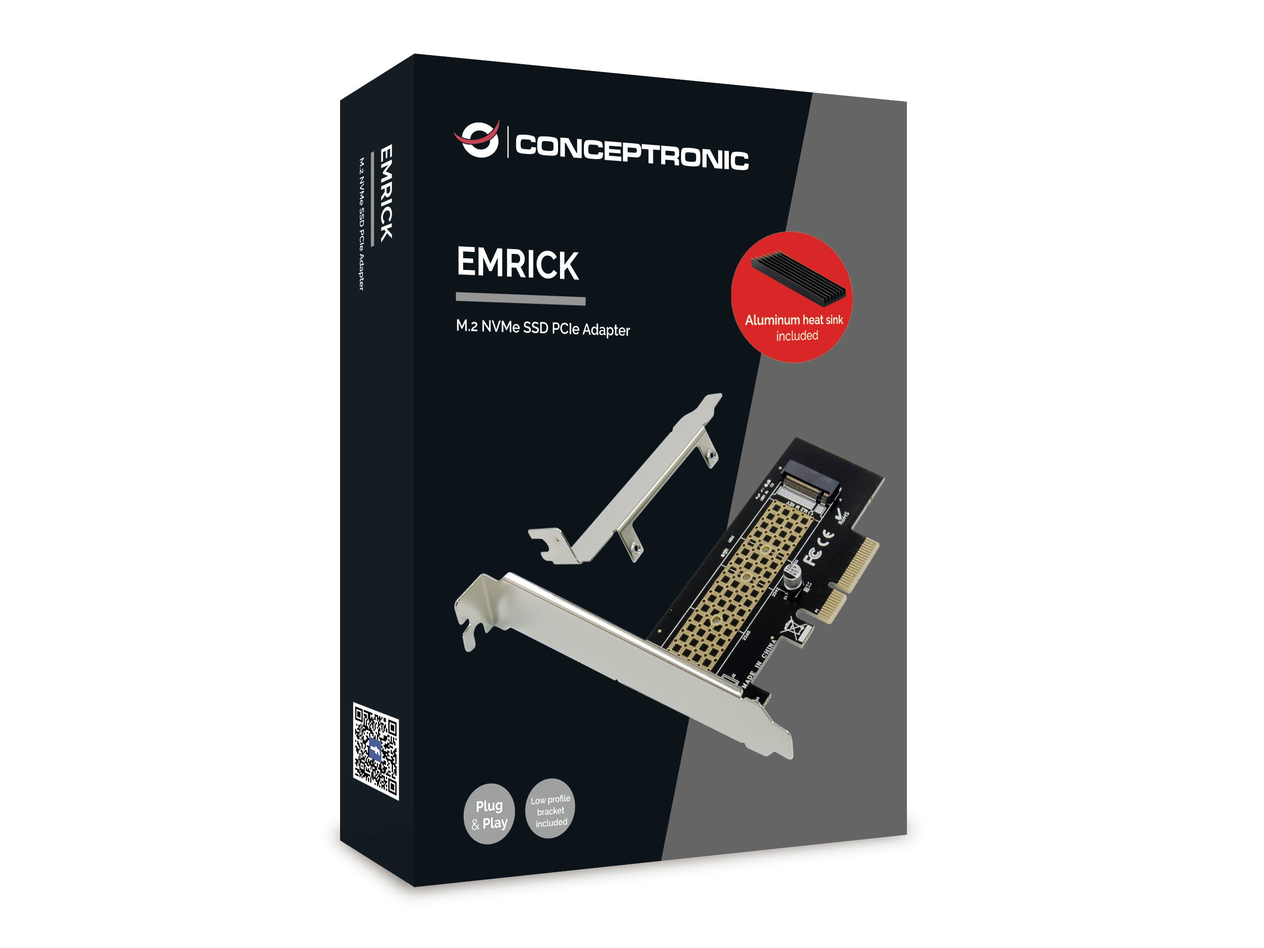 Controladora Pcie EMRICK05BS Pcie a Disco SSD M2 con Disipador de Aluminio ( no Compatible M2 Clave B) 4