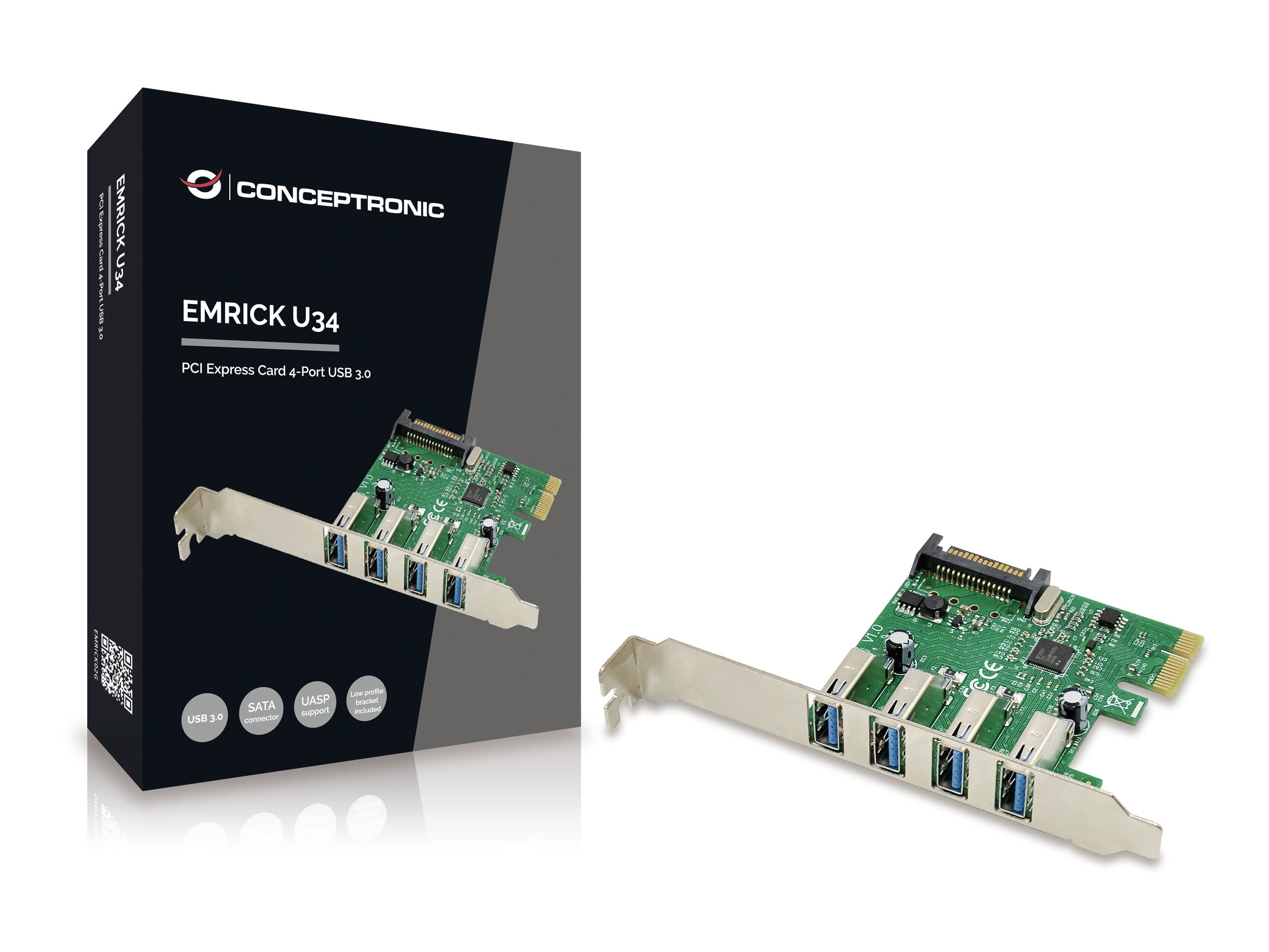 Controladora Pcie EMRICK02G Pcie 4 Puertos USB 3.0 Emrick U64 2