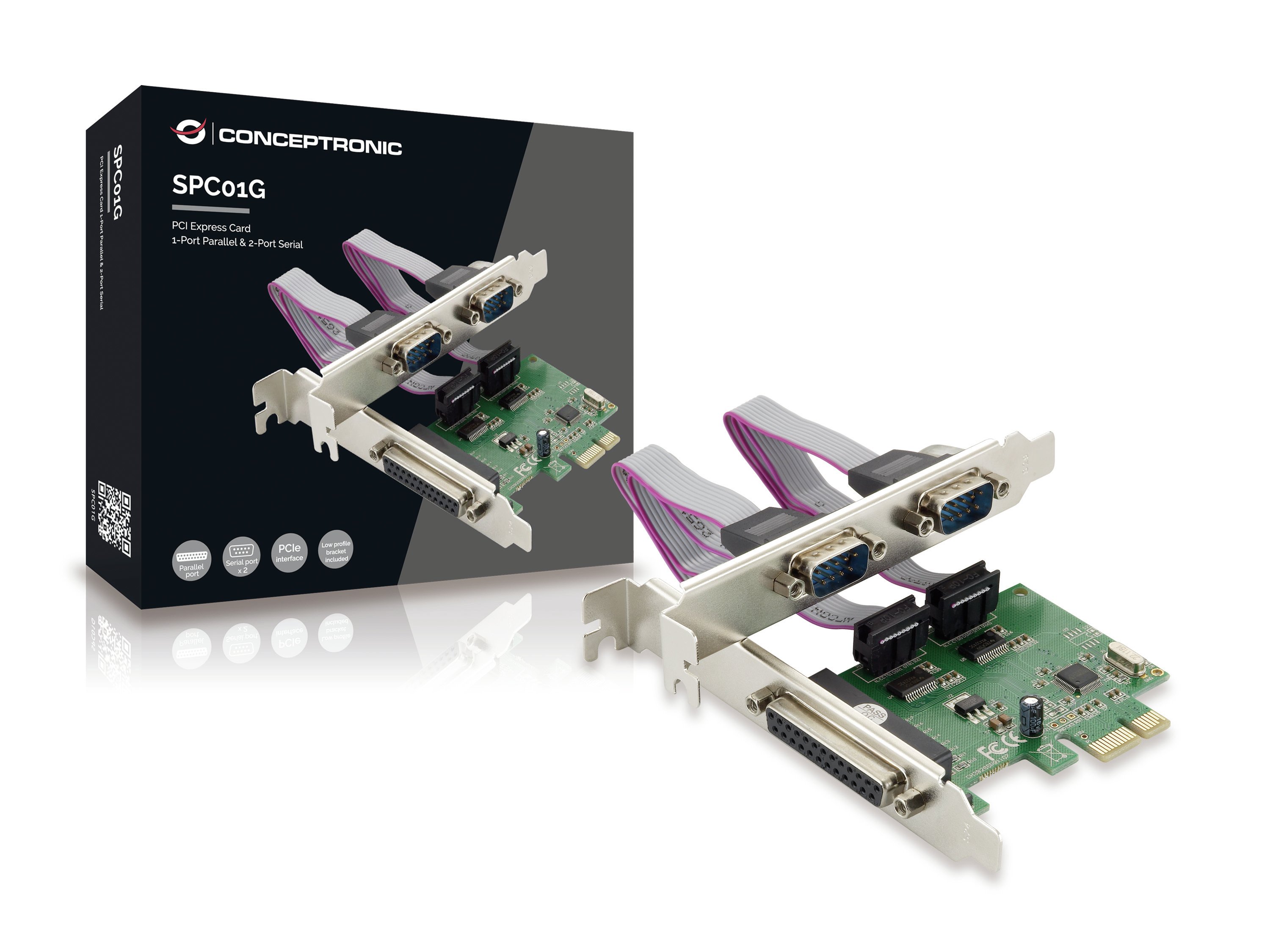Conceptronic PCIe — Controladora 1 Puerto Paralelo + 2 Puertos Serie 2