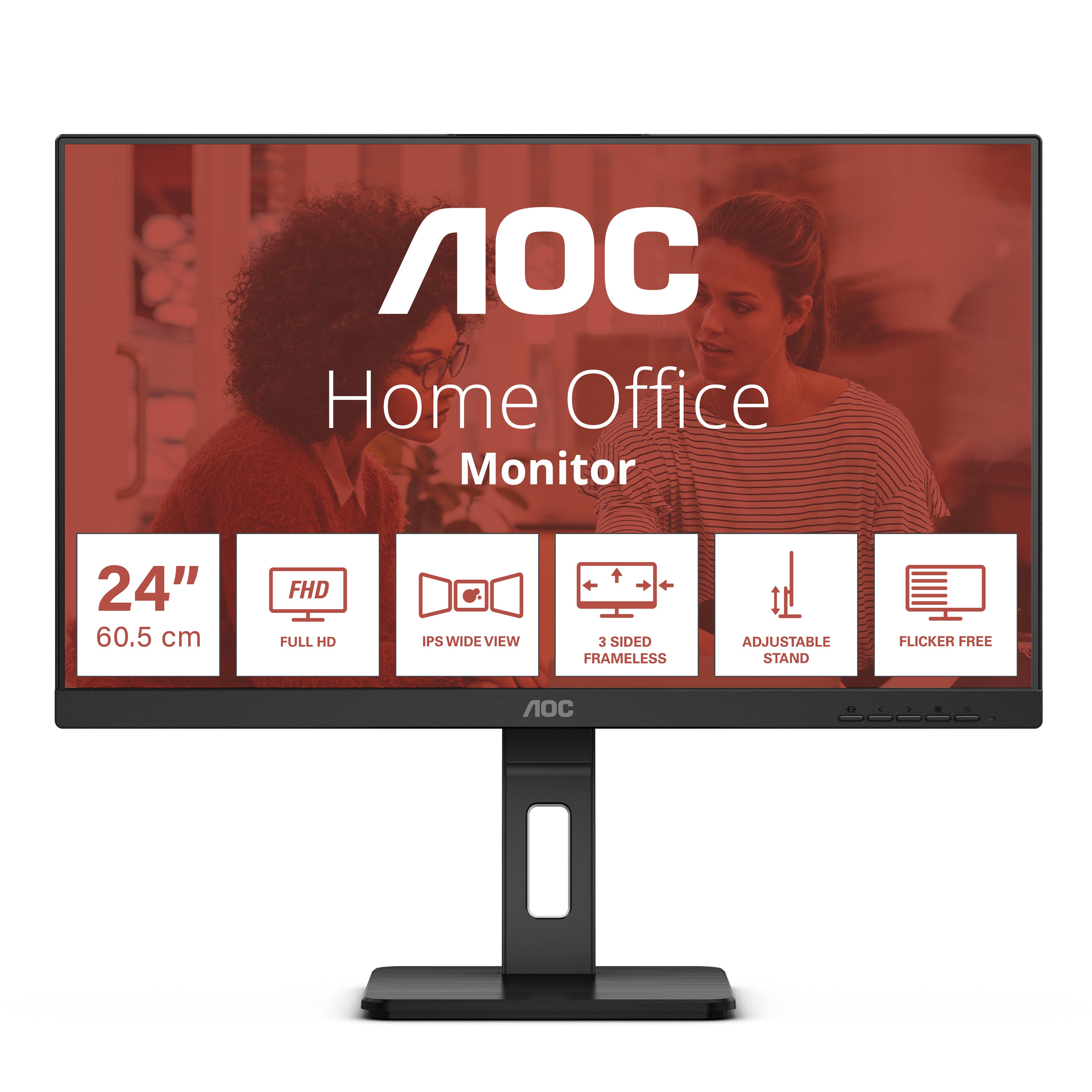 AOC 24E3QAF — Monitor 24" Full HD con conectividad múltiple