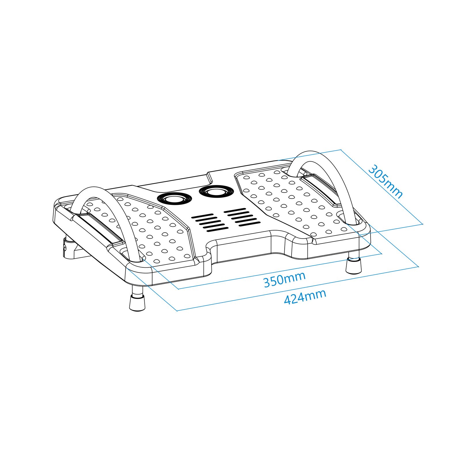 Reposapies TQFR0601-G Ajustable en Inclinacion Color Negro 3
