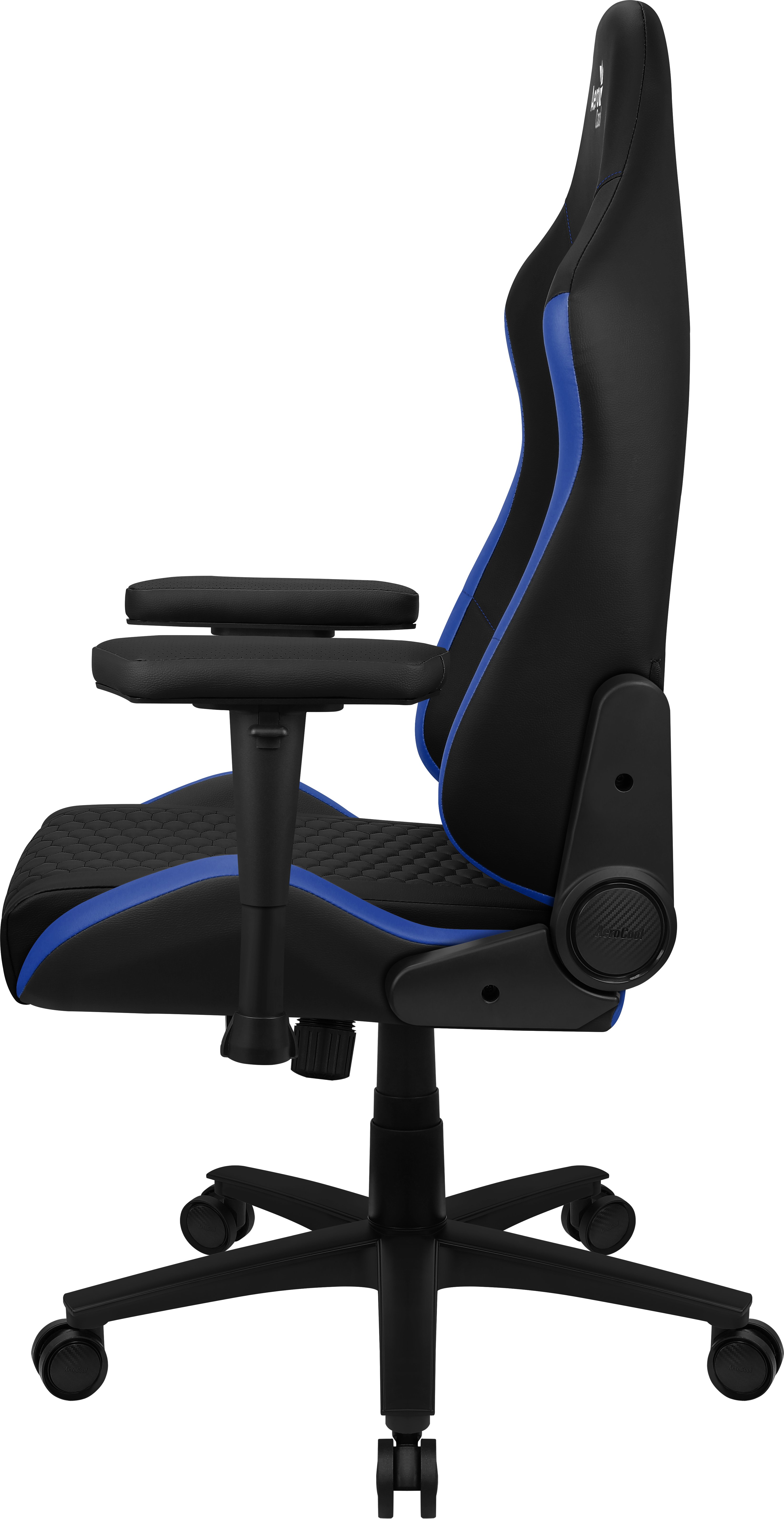 Silla Gaming Crown Diseño Premium Cuero Sintetico Aeroweave Negra con Detalles en Azul Reposabrazos 2D Cojin Lumbar Respaldo Ajustable 3