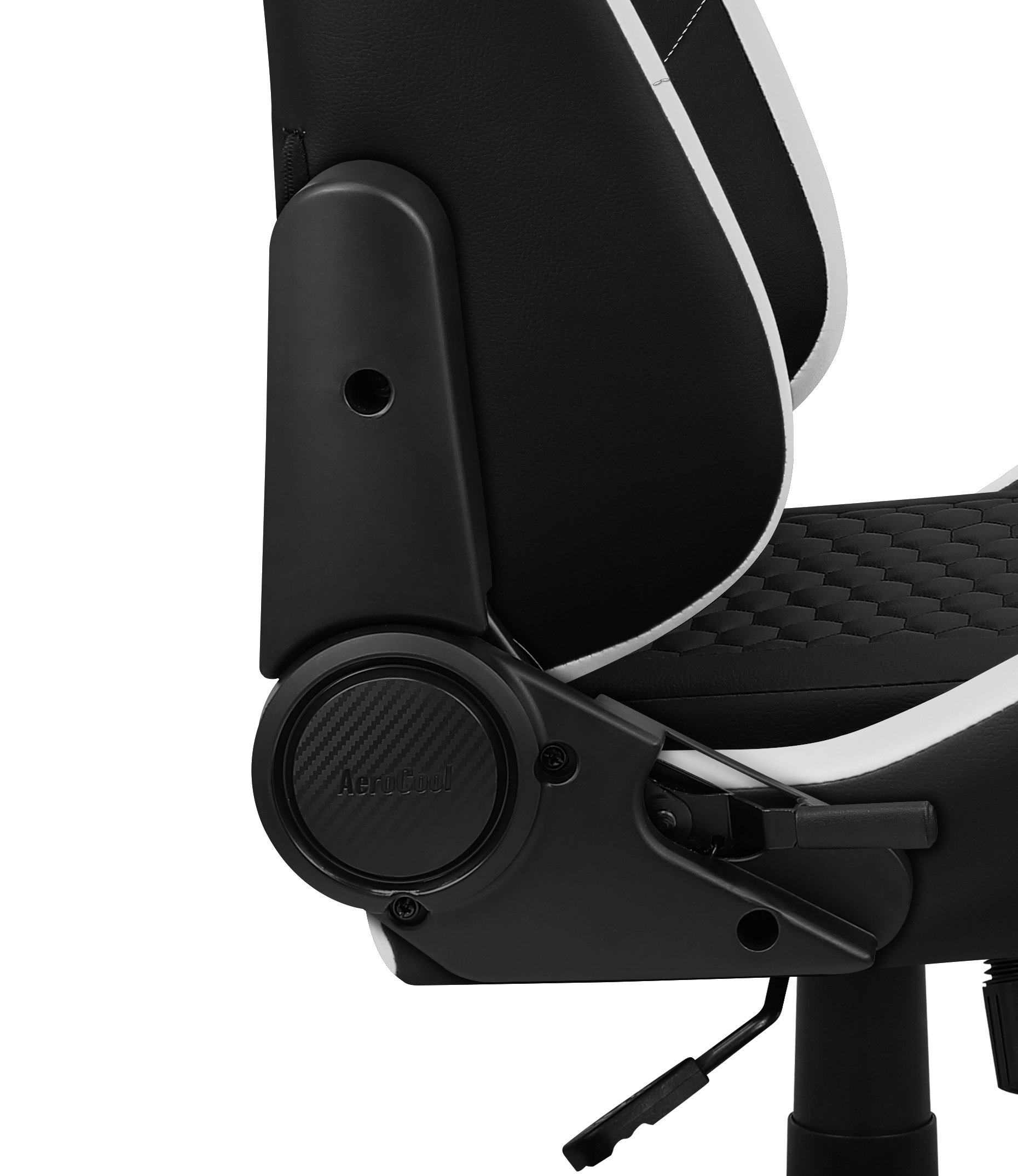 Silla Gaming Crown Diseño Premium Cuero Sintetico Aeroweave Negra con Detalles en Blanco Reposabrazos 2D Cojin Lumbar Respaldo Ajustable 5