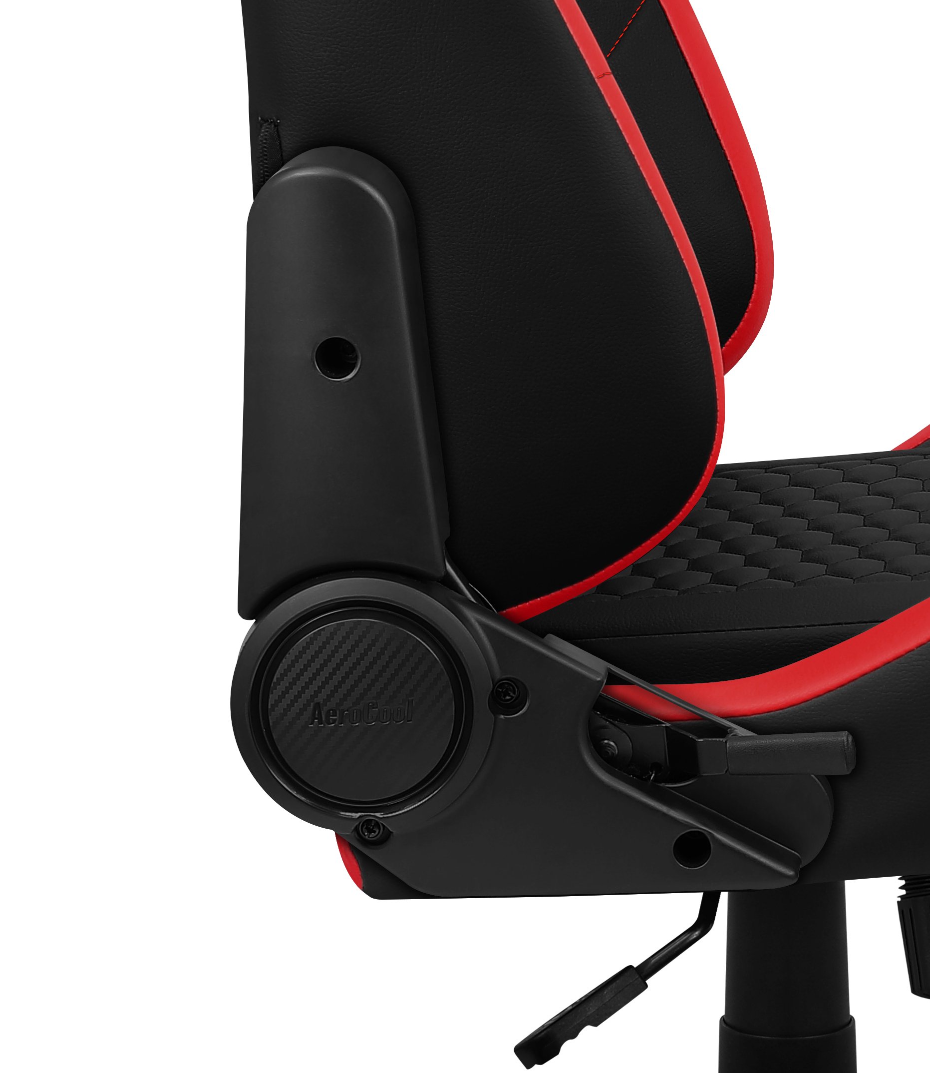 Silla Gaming Crown Diseño Premium Cuero Sintetico Aeroweave Negra con Detalles en Rojo Reposabrazos 2D Cojin Lumbar Respaldo Ajustable 5