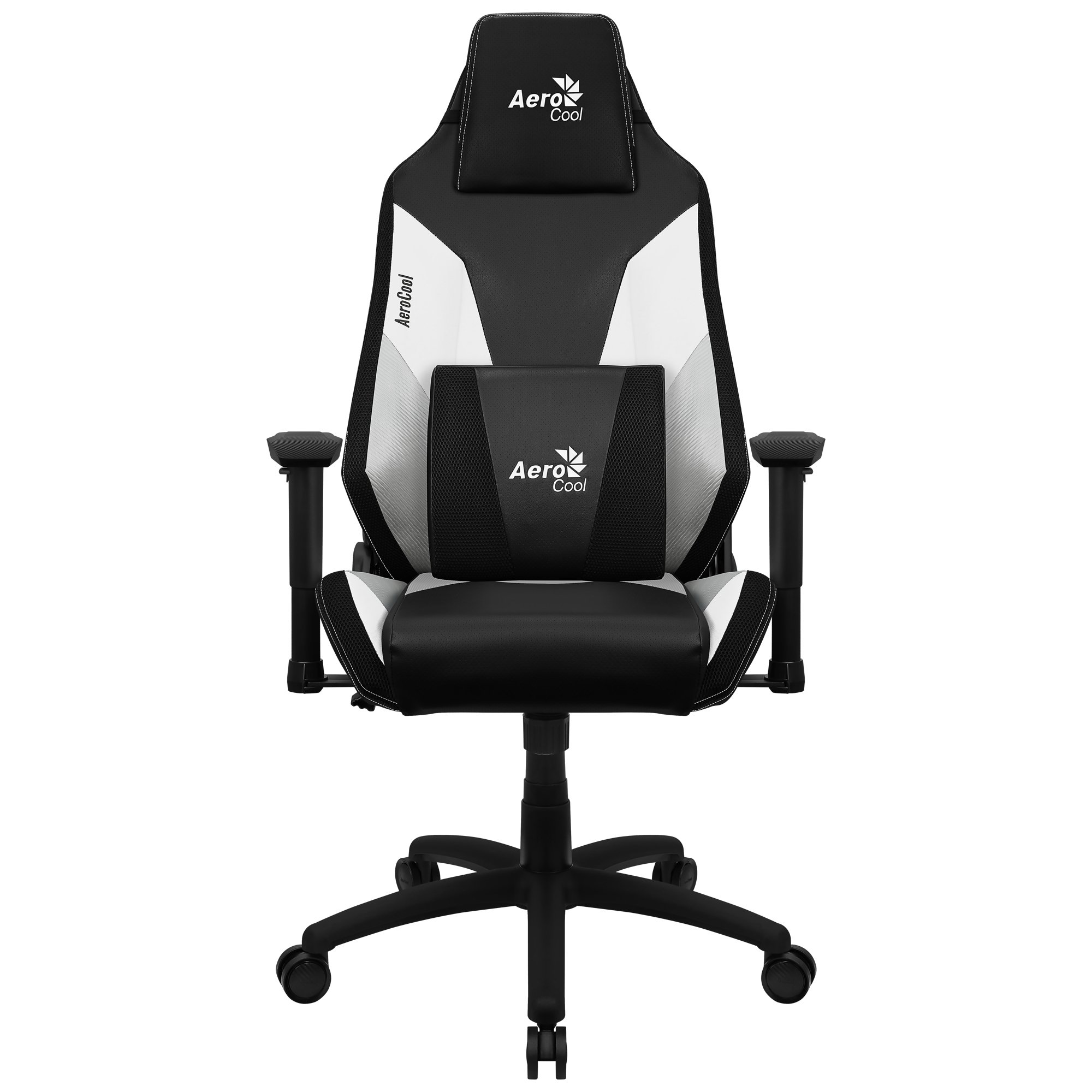 Silla Gamer Admiral Diseño Gaming Profesional Negra con Detalles en Blanco Sistema AIR Reposabrazos 2D Cojin Lumbar Respaldo Ajustable 90º- 1 2