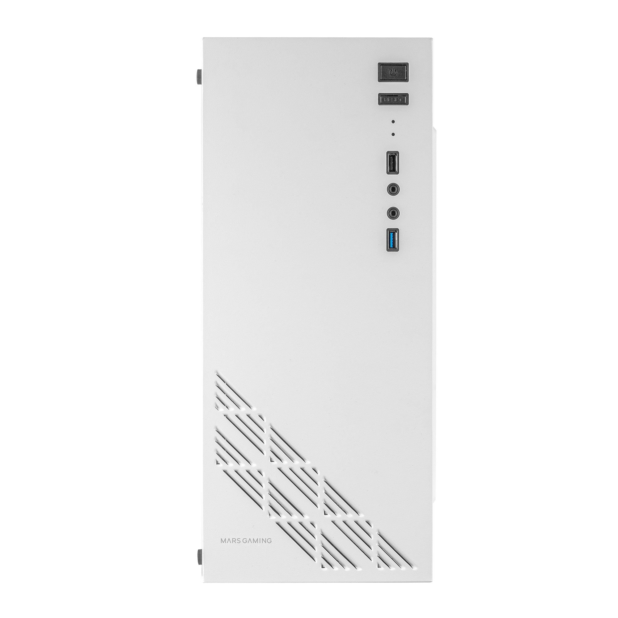 MARS GAMING MC100 WHITE — Caja ATX semitorre con ventilador RGB y chasis ultraligero 2