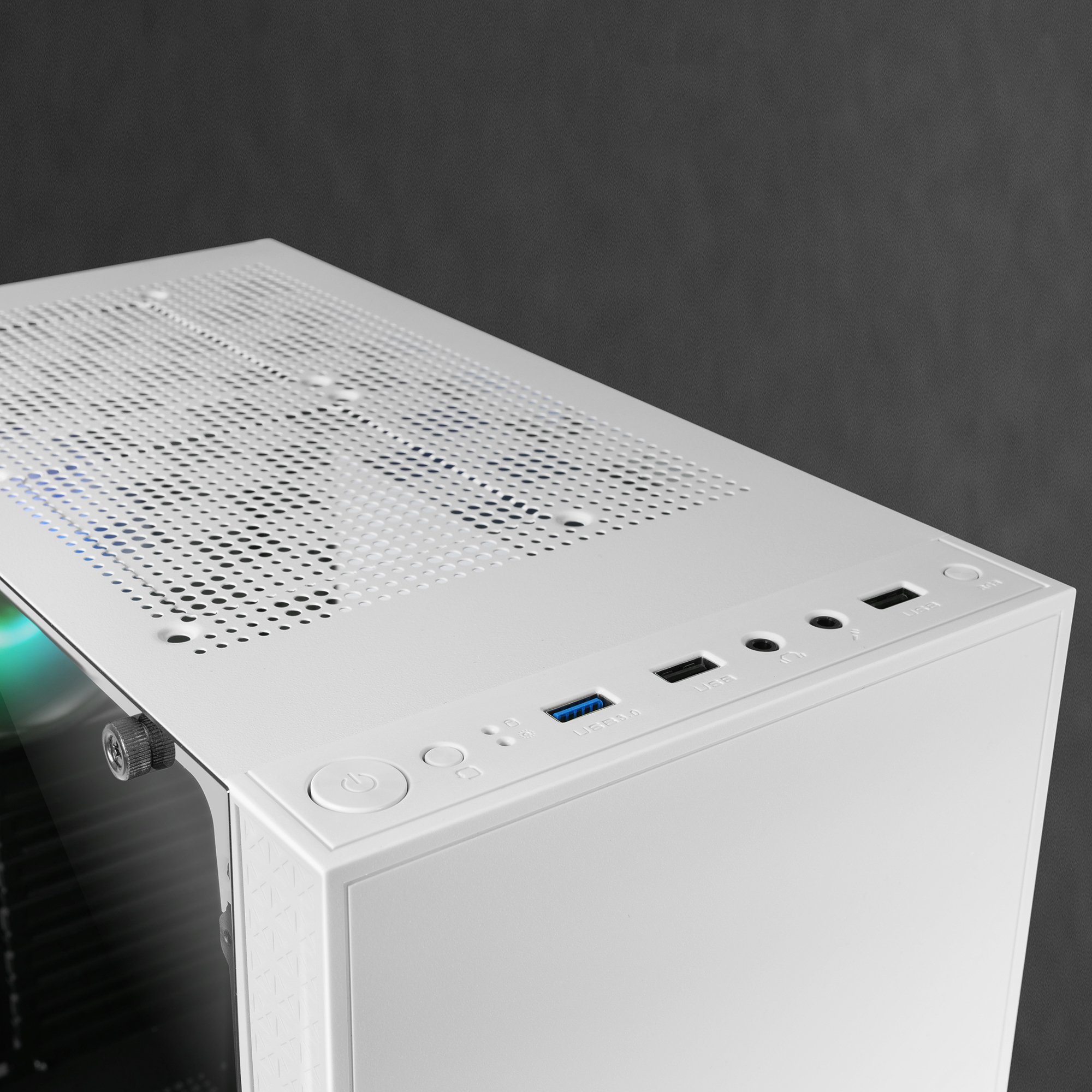 Caja ATX Semitorre Gaming MC-U3 White XL Frontal ARGB con Ventilador Trasero Sincronizado Lateral Cristal Templado sin Fuente — vista detalle 2