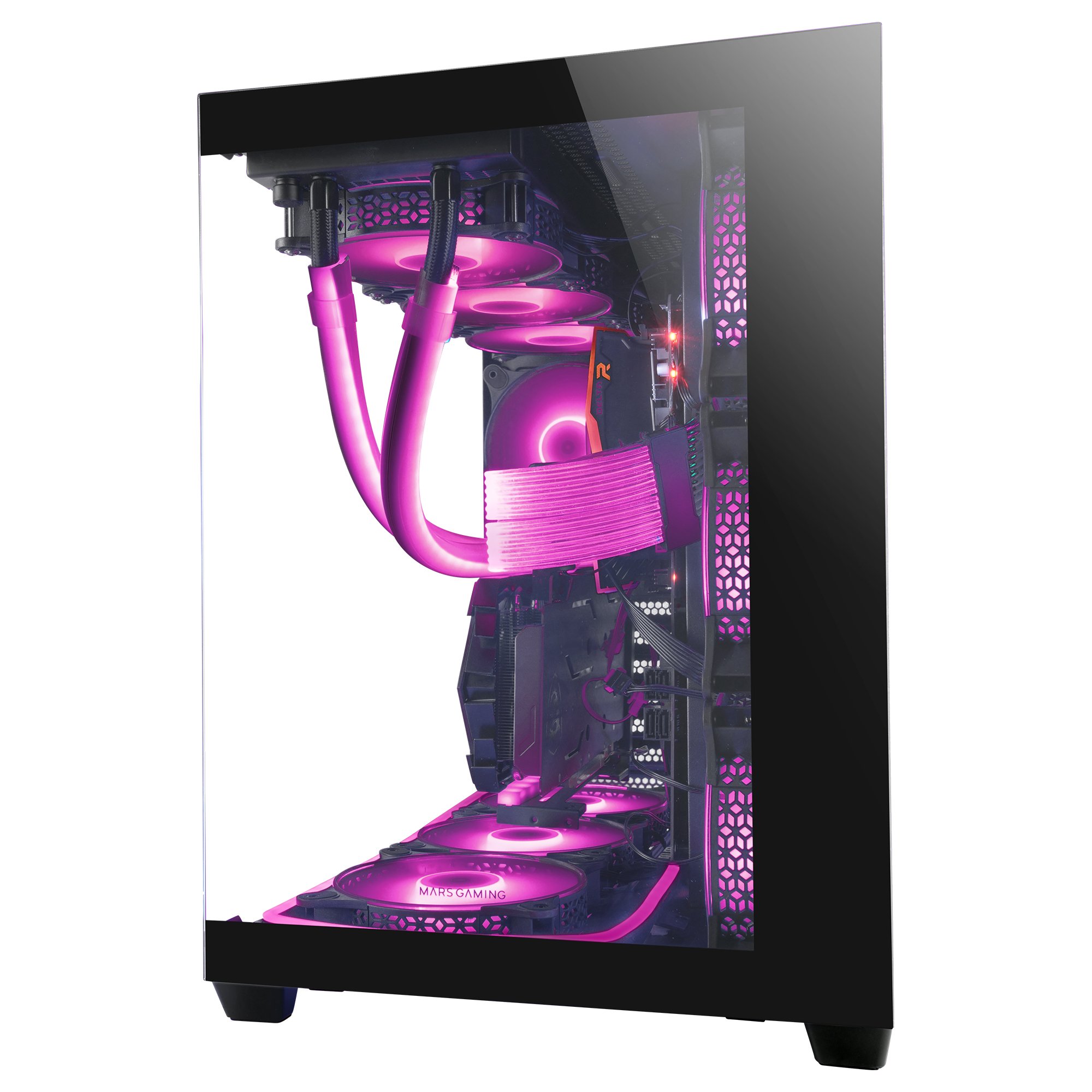 Caja E-ATX Torre Gaming MCV4 Black XXL Premium Custom Doble Ventana de Cristal Templado Continuo sin Fuente de Alimentacion — vista detalle 2
