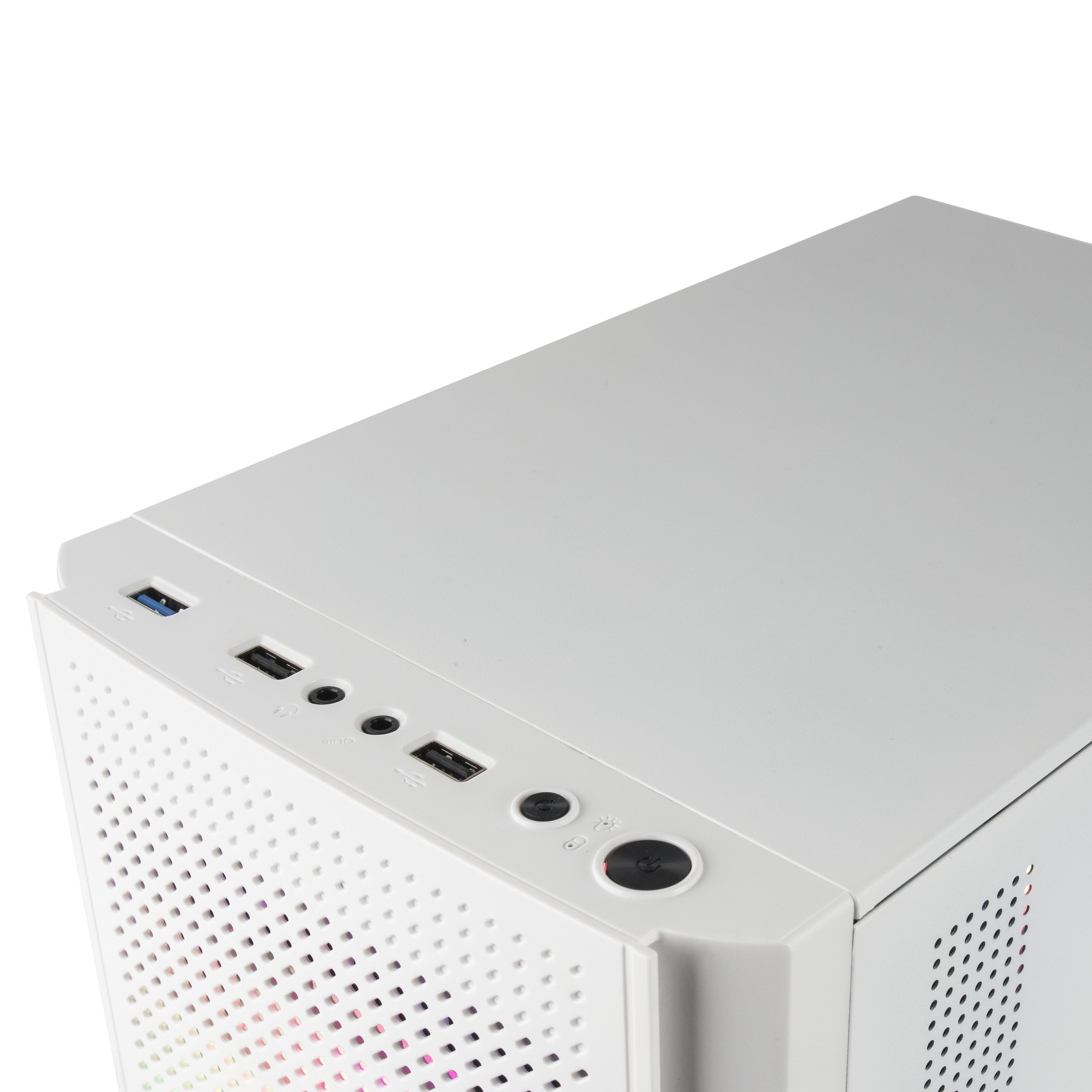 Caja Microatx Gaming MC300 White Frontal MESH 3xVENTILADORES 120mm RGB Lateral de Cristal Templado sin Fuente de Alimentacion — vista detalle 2