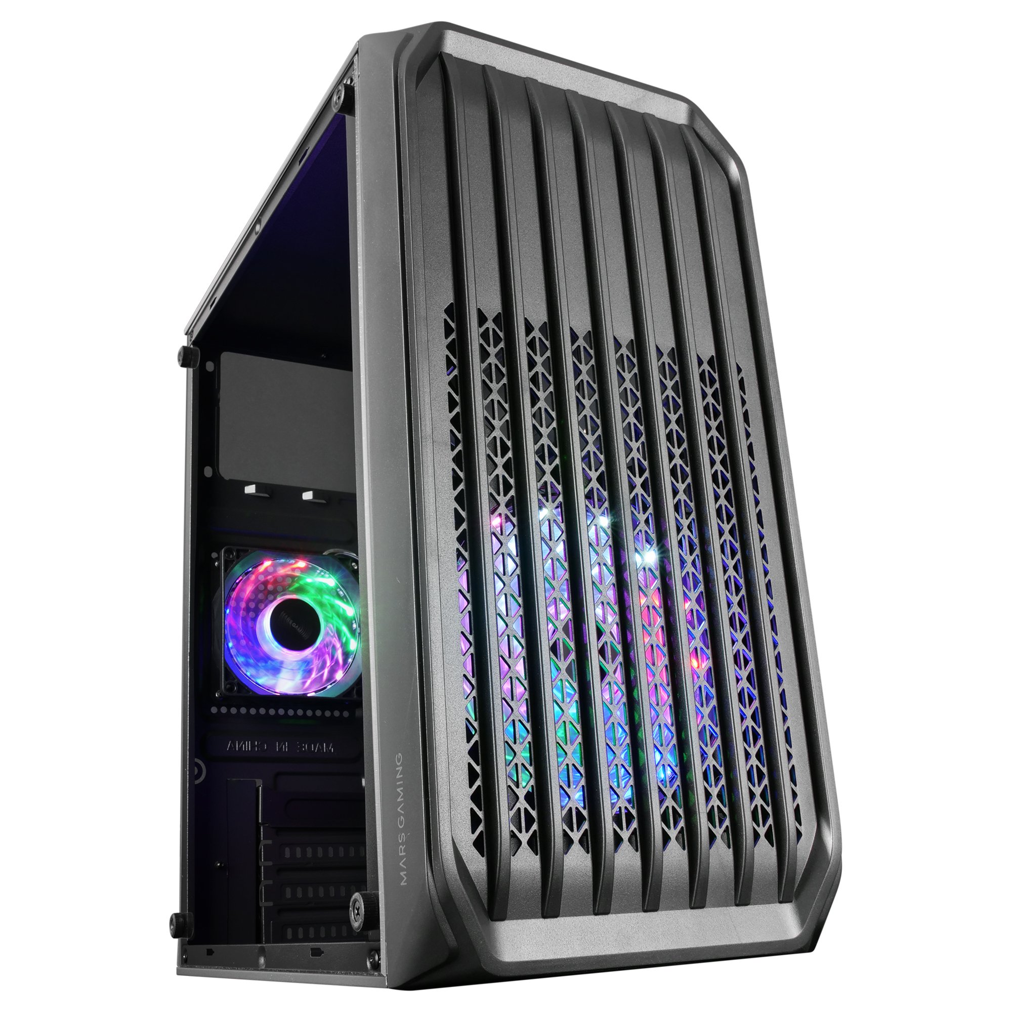 MARS GAMING MC-S2 Black — Caja Micro-ATX con ventilador RGB frontal