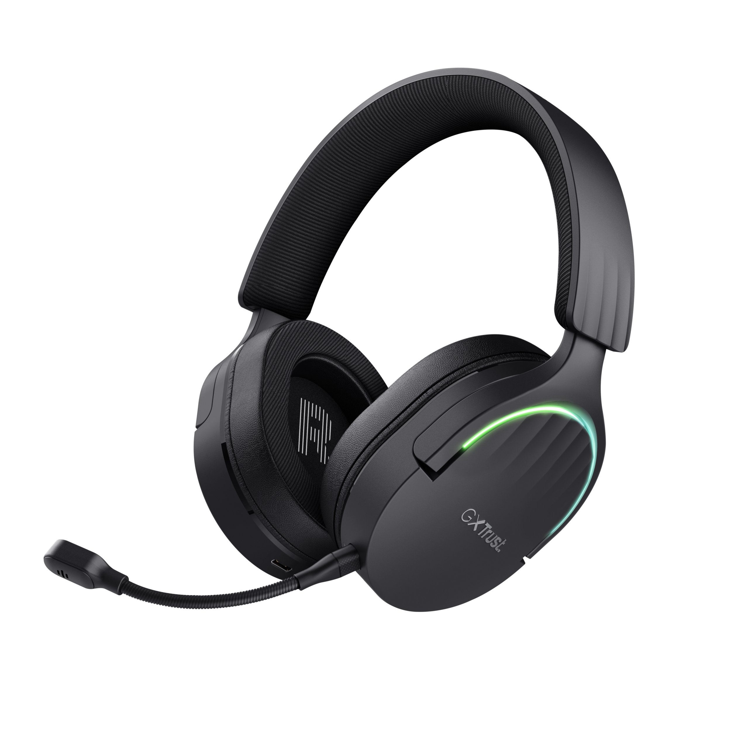 Headset Bluetooth Gaming Fayzo GXT 491 Negro 24901 BT y USB 2.4Ghz Microfono Desmontable y Flexible Carga USB-C Controles en la Oreja RGB — vista detalle 1