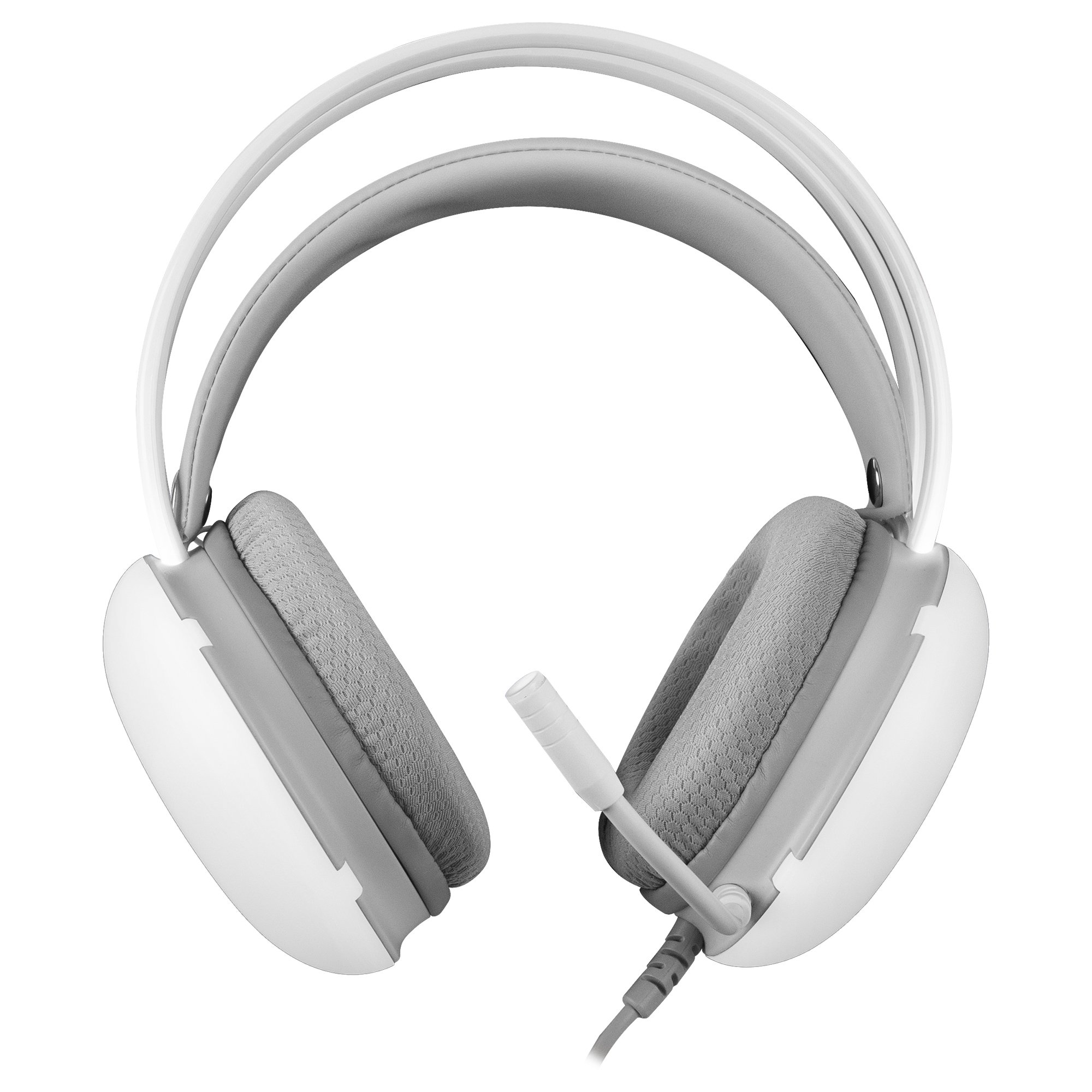 Headset MH-GLOW White JACK 3.5mm y Alimentacion por USB Iluminacion 360º Chroma en Diadema y Auriculares Sonido ULTRA-BASS 3D Microfono PR — vista detalle 1