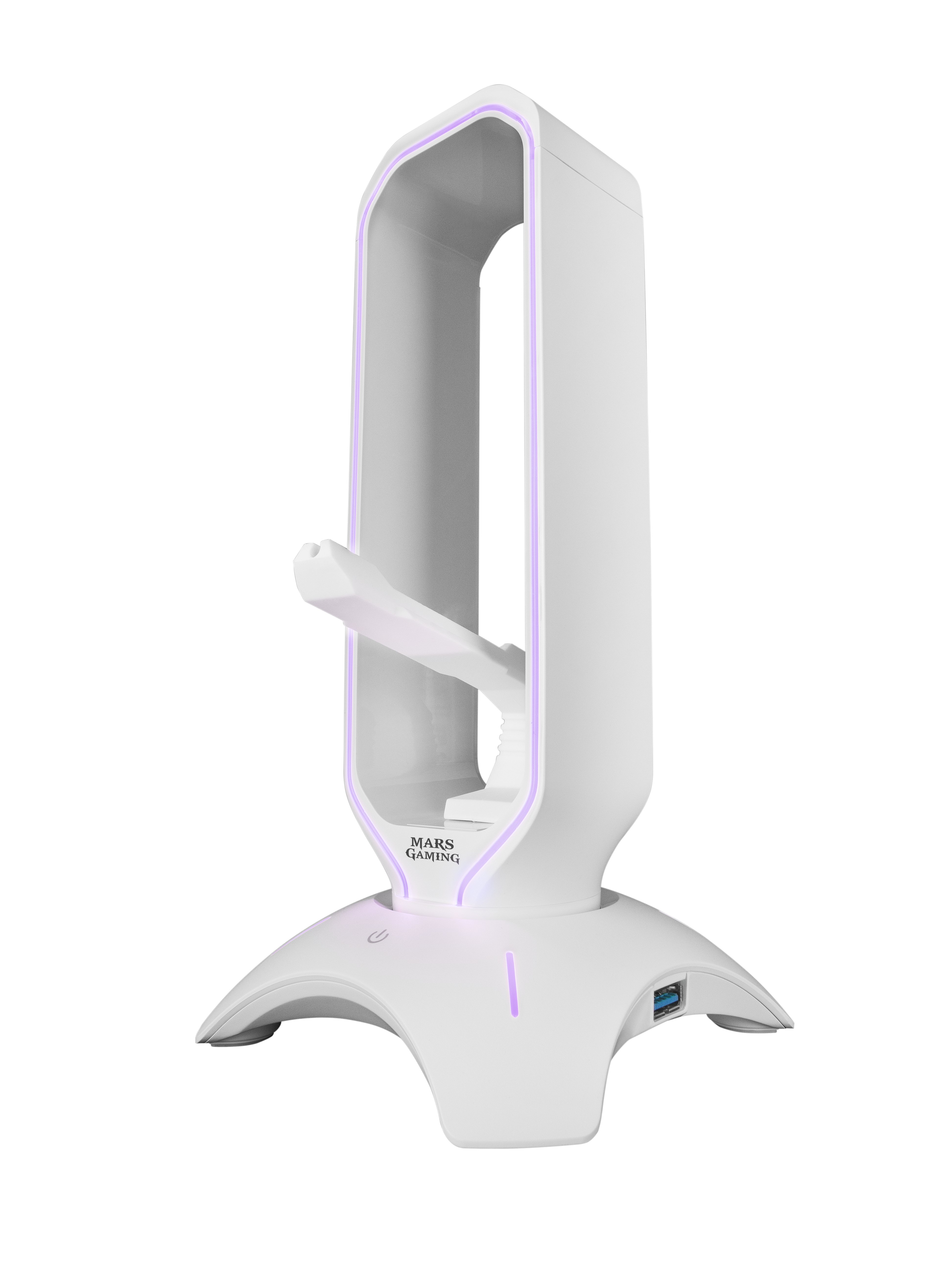 Soporte Mhhpro White para Auriculares con HUB USB 3.0 2P y Bungee PRA Mouse con Iluminacion RGB 2