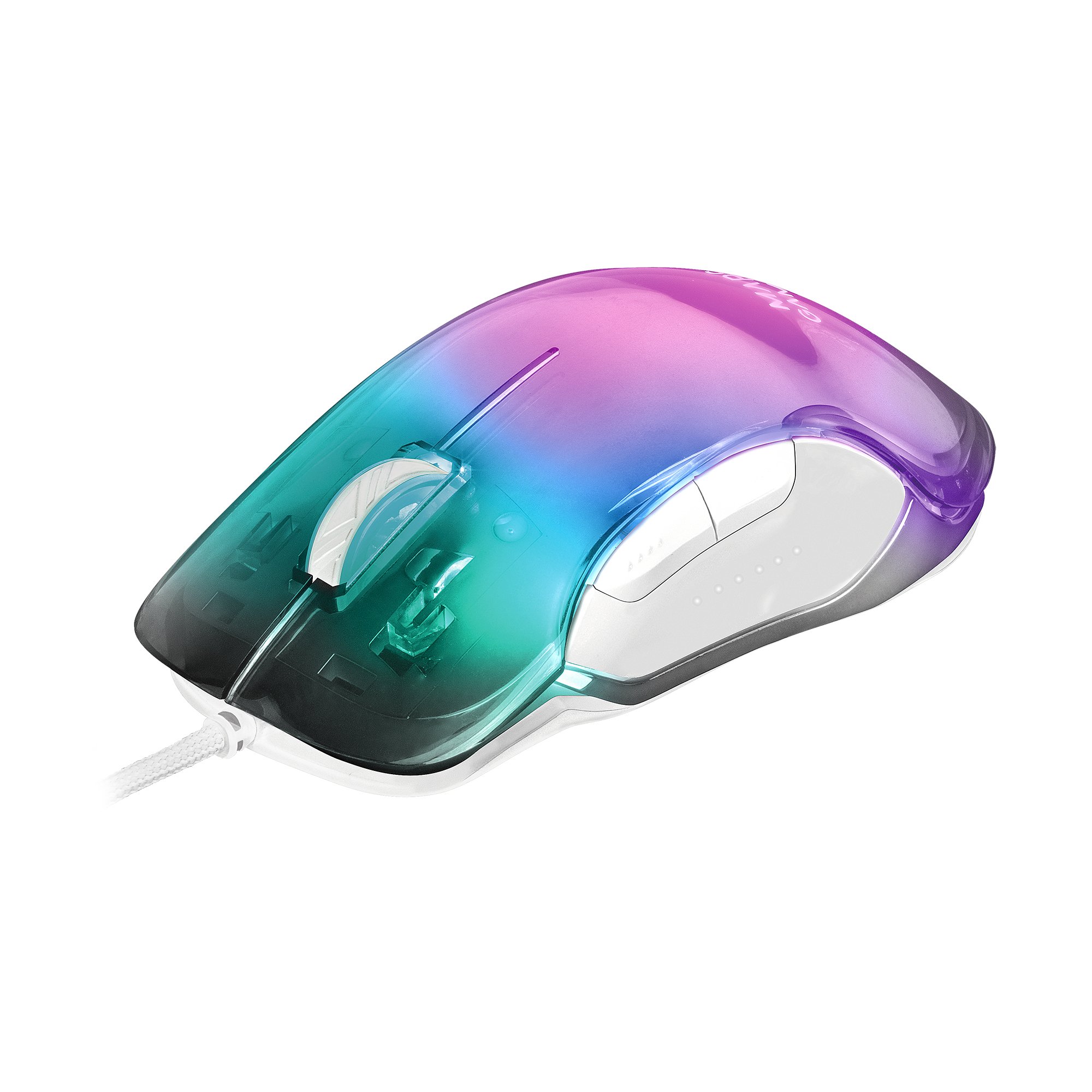 MARS GAMING MMGLOWW WHITE — Mouse RGB 12800 DPI con iluminación Chroma-Glow — vista detalle 1